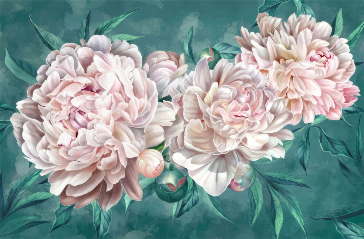 Фотошпалери півонії в ніжному рожевому відтінку