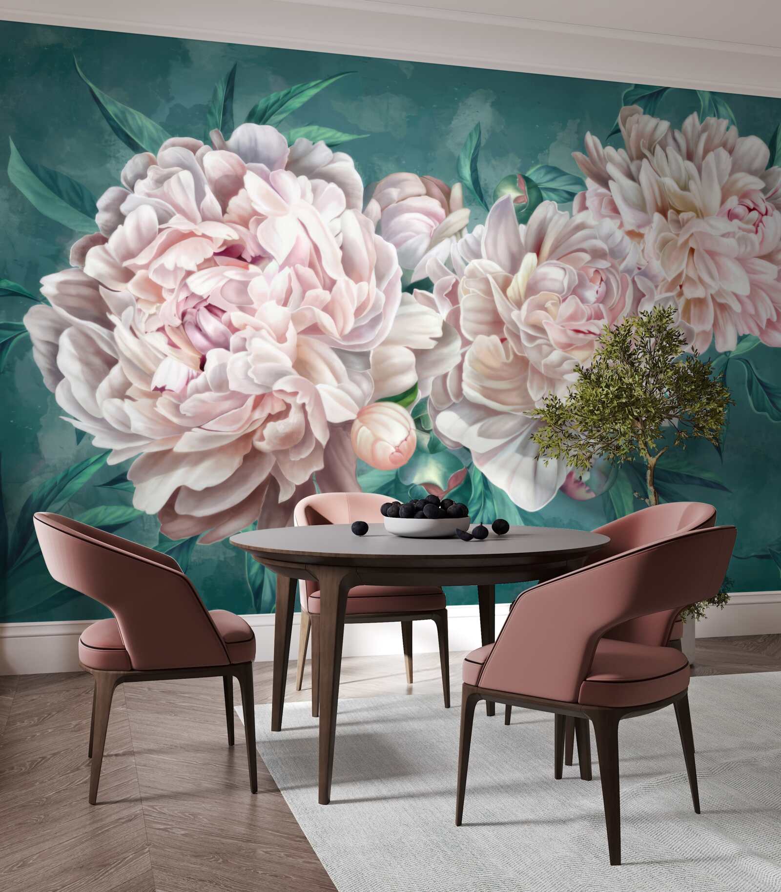 Фотошпалери півонії в ніжному рожевому відтінку