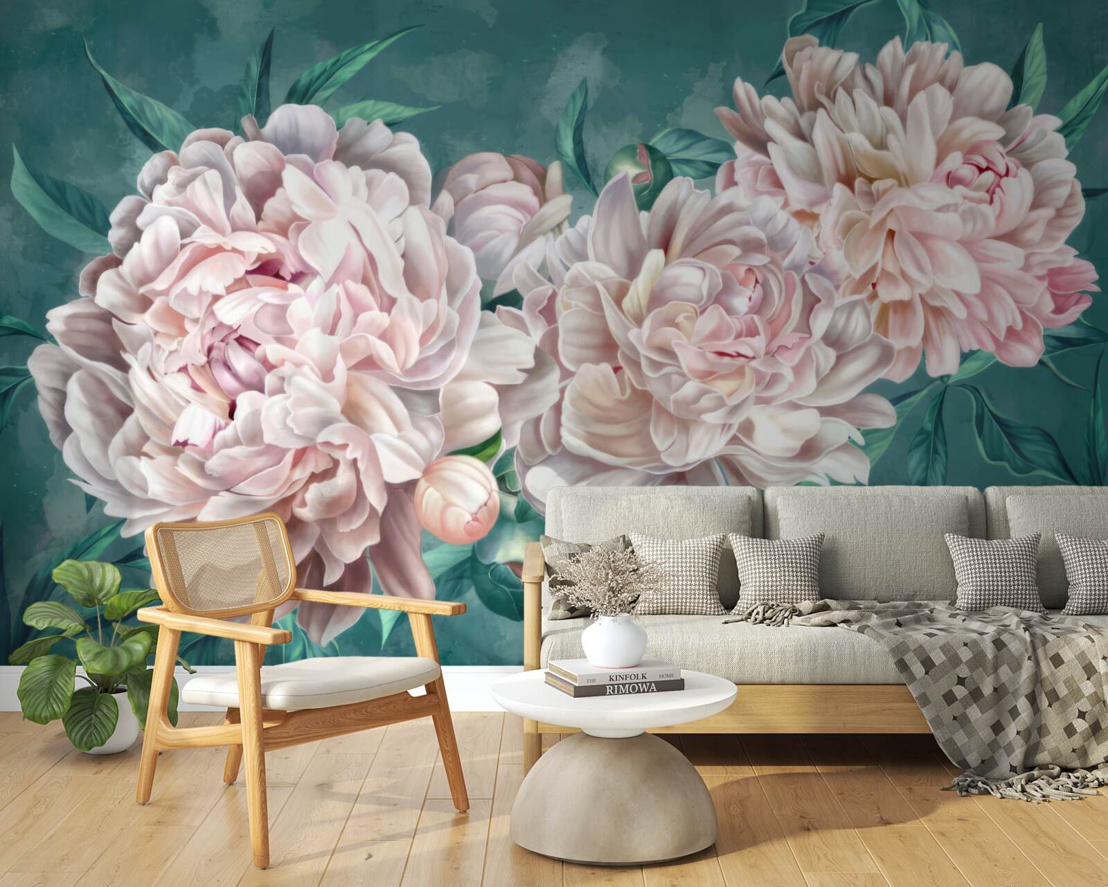 Фотошпалери півонії в ніжному рожевому відтінку