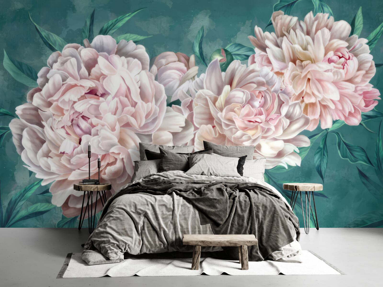 Фотошпалери півонії в ніжному рожевому відтінку