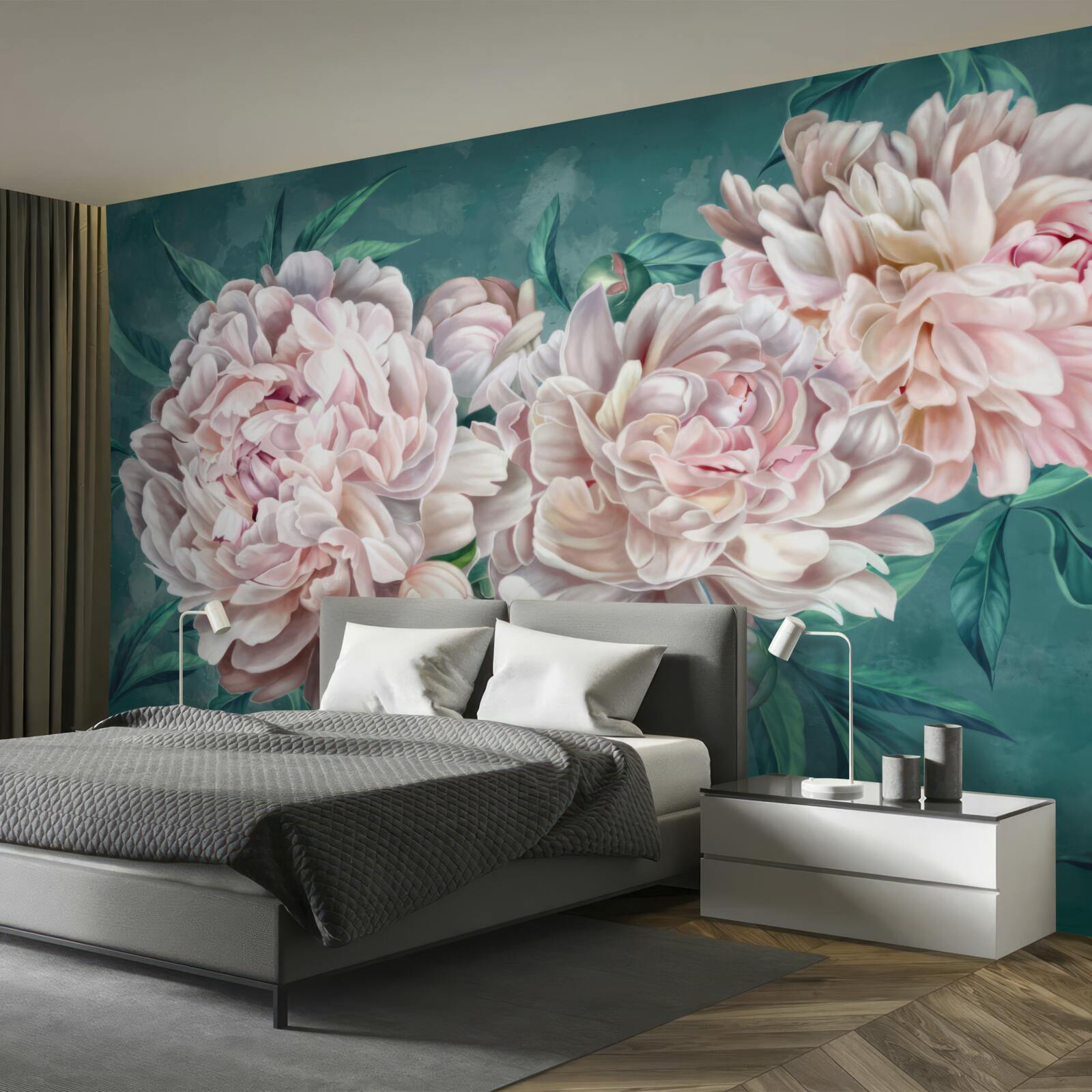 Фотошпалери півонії в ніжному рожевому відтінку