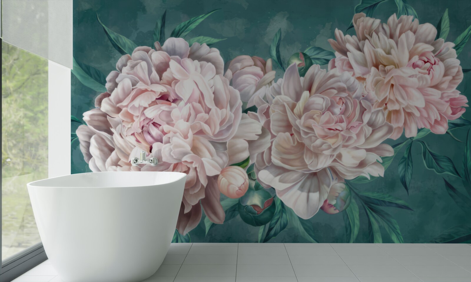 Фотошпалери півонії в ніжному рожевому відтінку