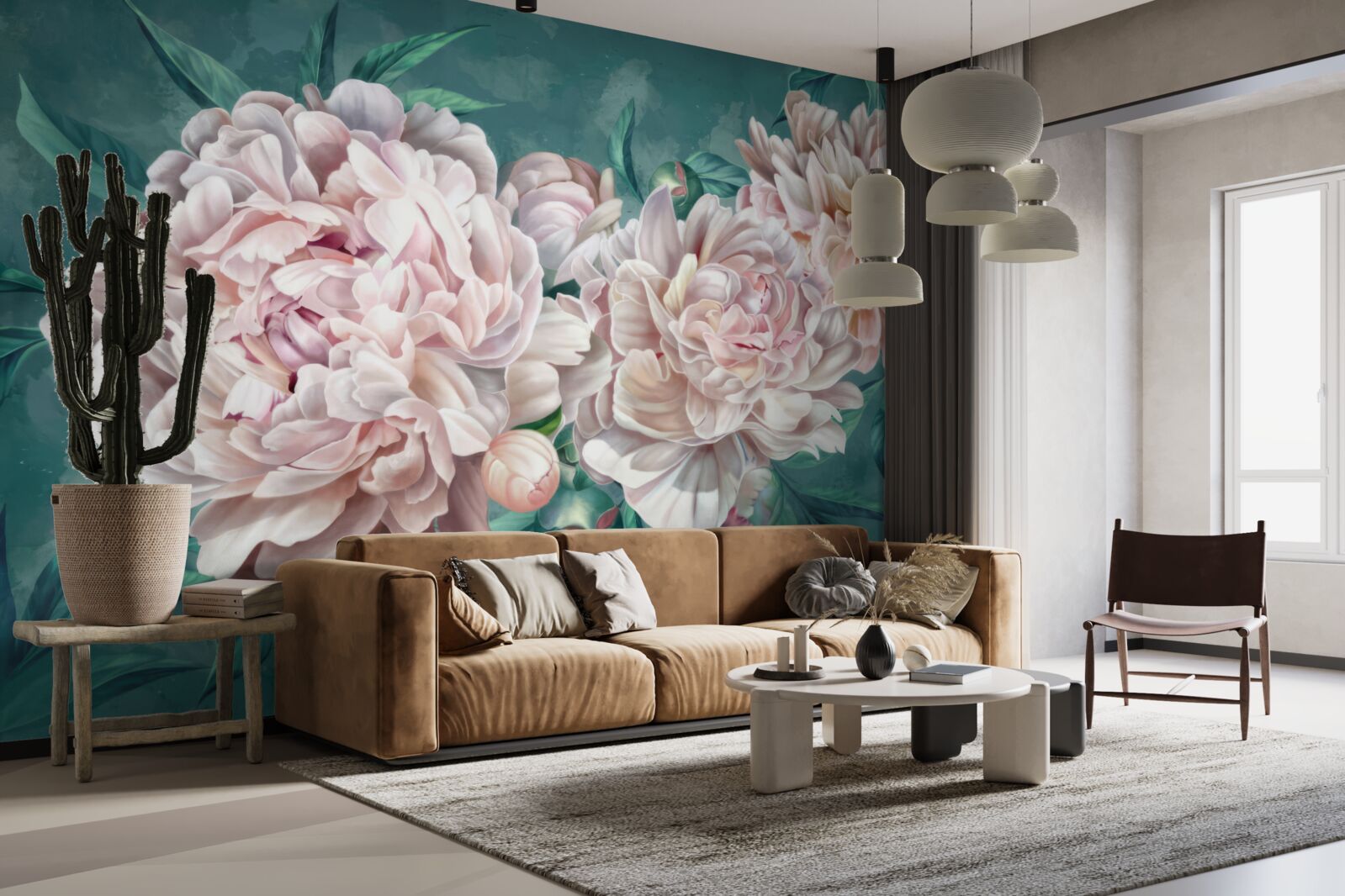 Фотошпалери півонії в ніжному рожевому відтінку