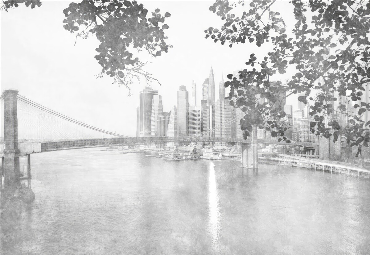 Фотошпалери чорно-білий нью-йорк