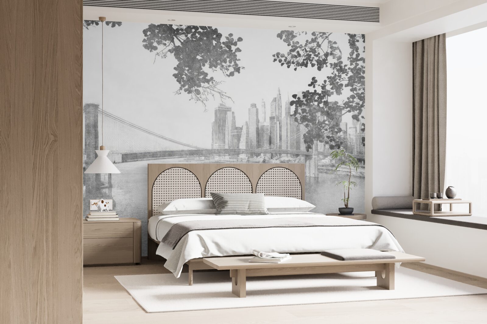 Фотошпалери чорно-білий нью-йорк