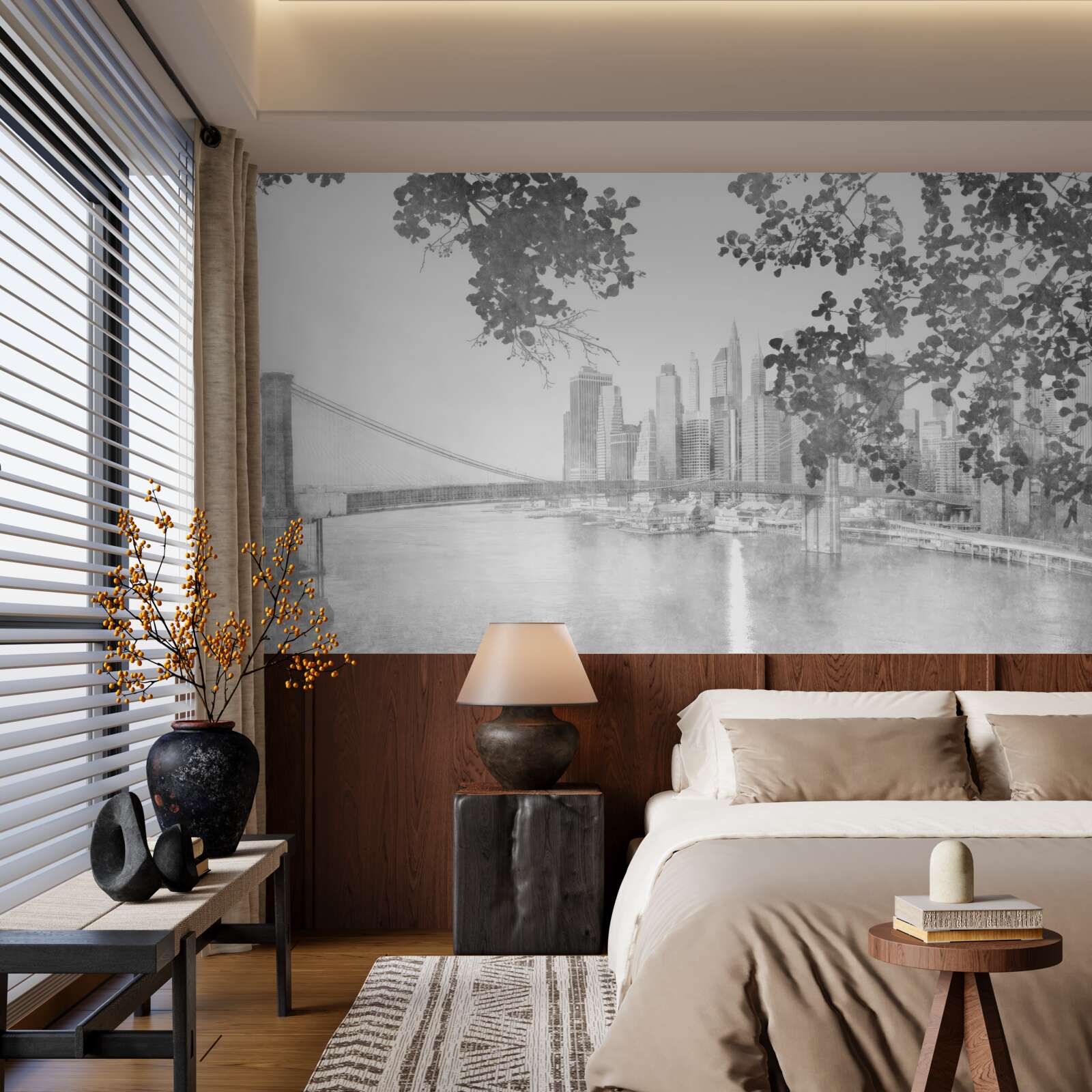 Фотошпалери чорно-білий нью-йорк