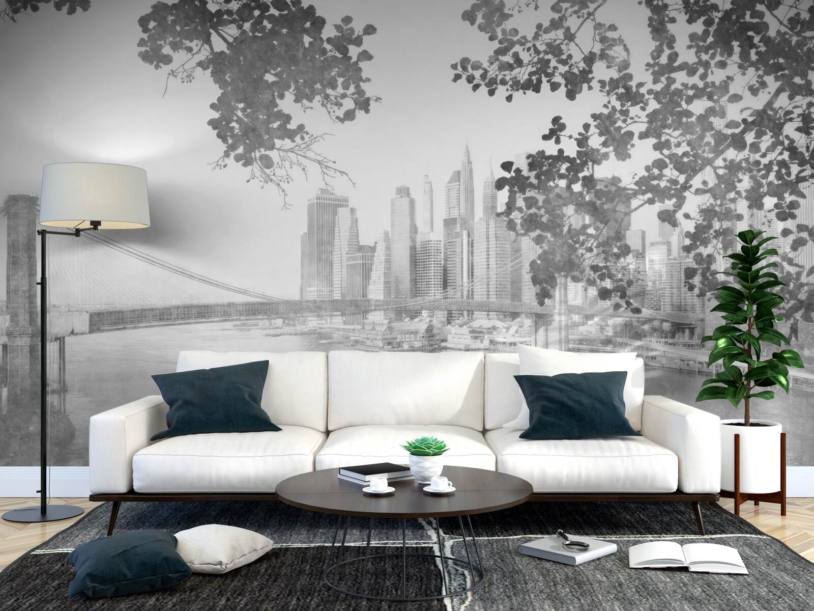 Фотошпалери чорно-білий нью-йорк