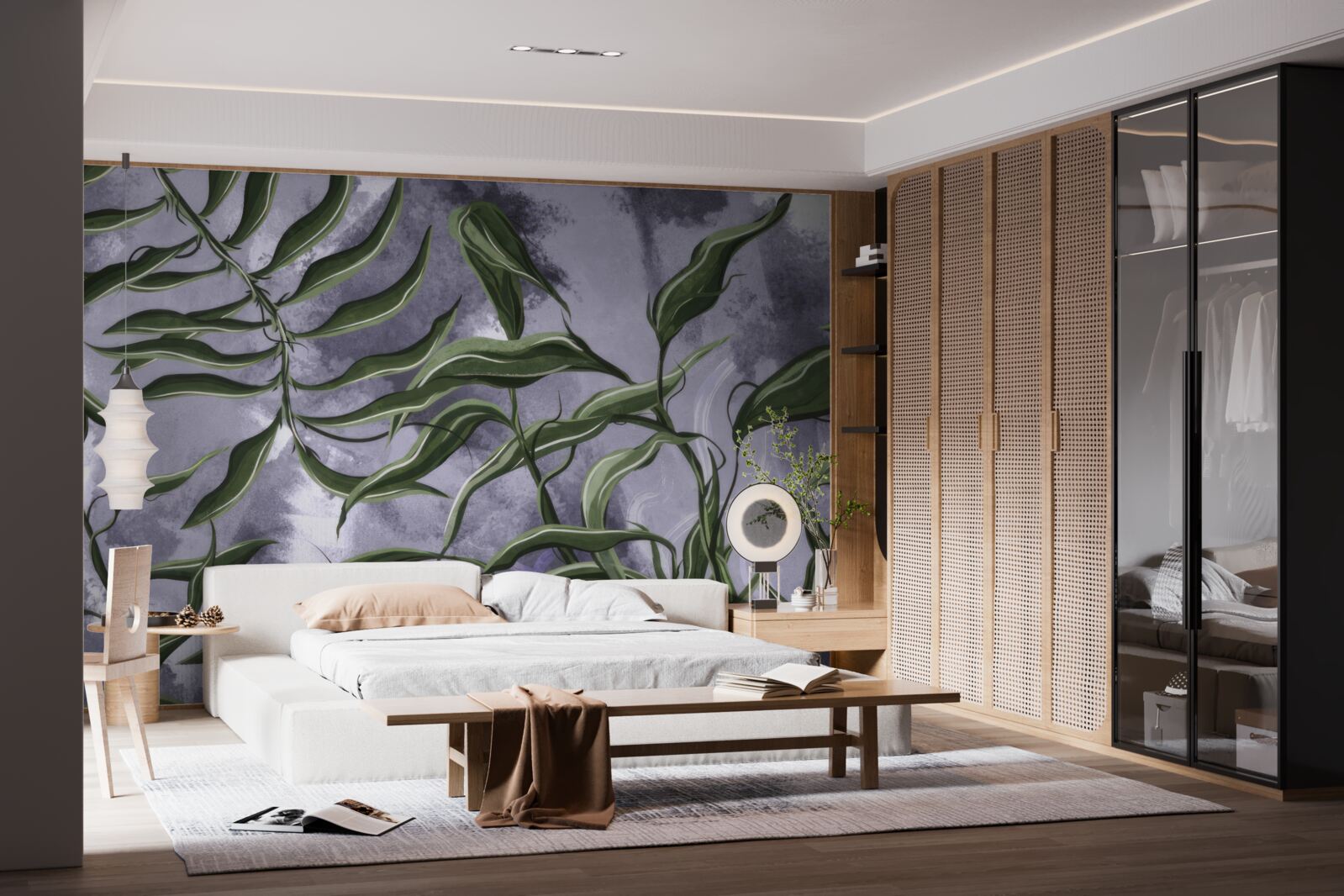 Фотошпалери під водою є зелене листя папороті