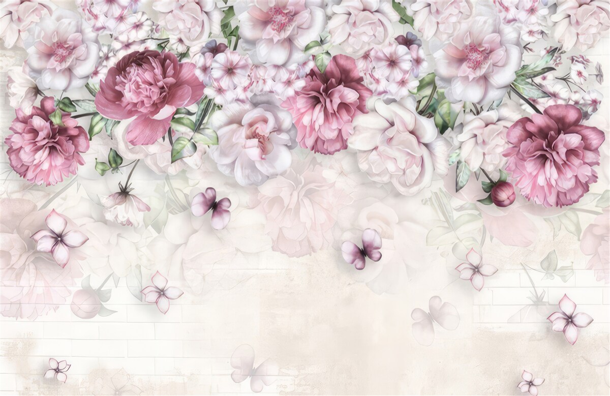 Фотошпалери квітучі півонії насиченого бузкового відтінку