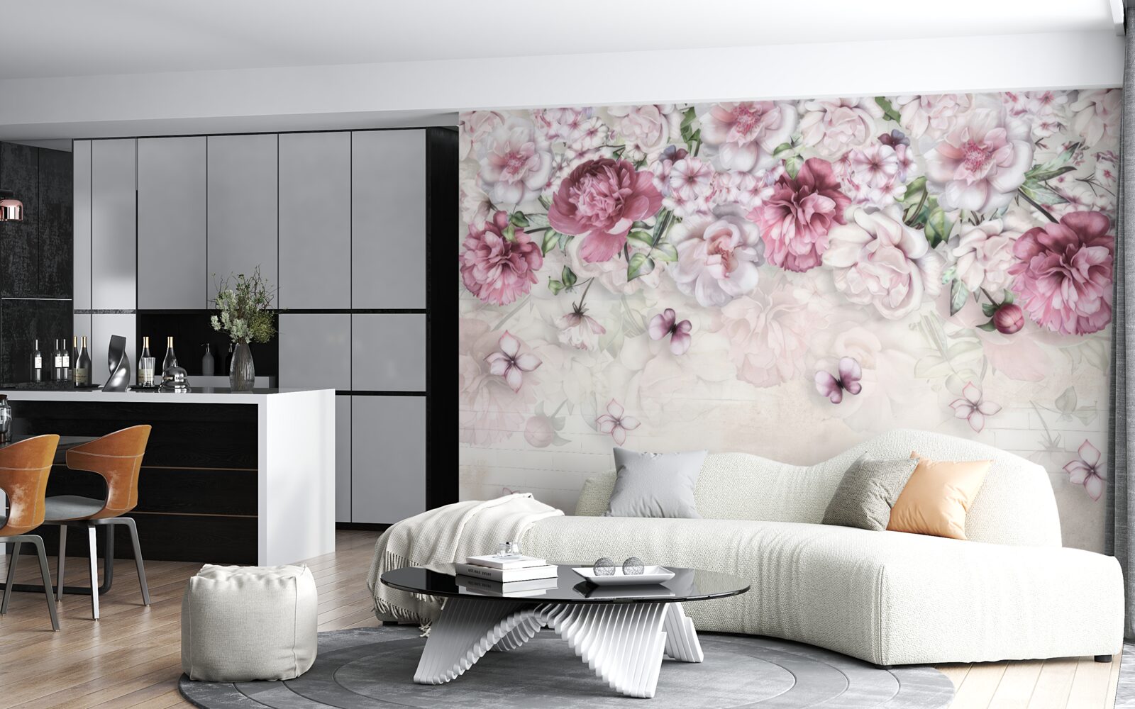 Фотошпалери квітучі півонії насиченого бузкового відтінку