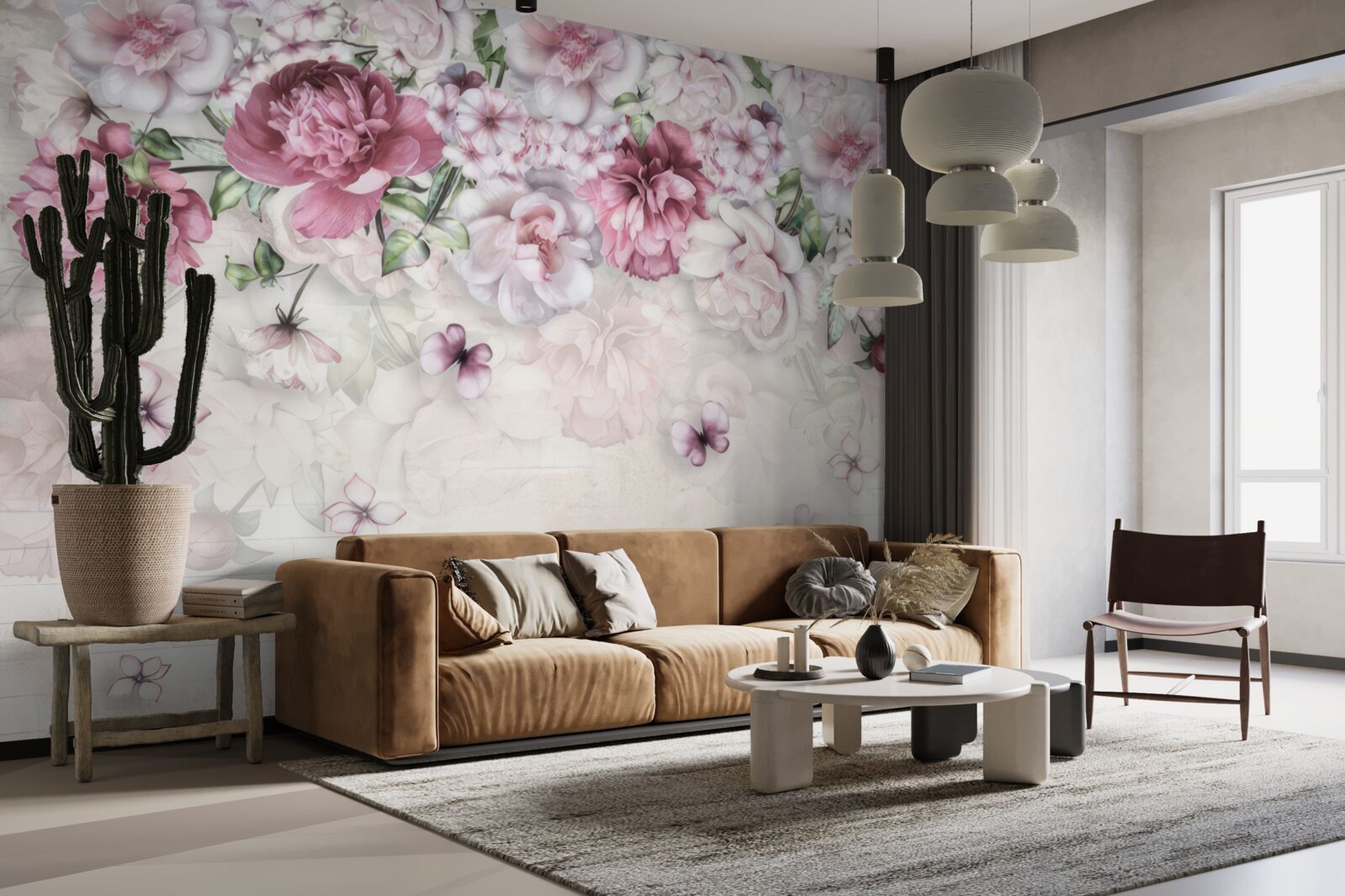 Фотошпалери квітучі півонії насиченого бузкового відтінку