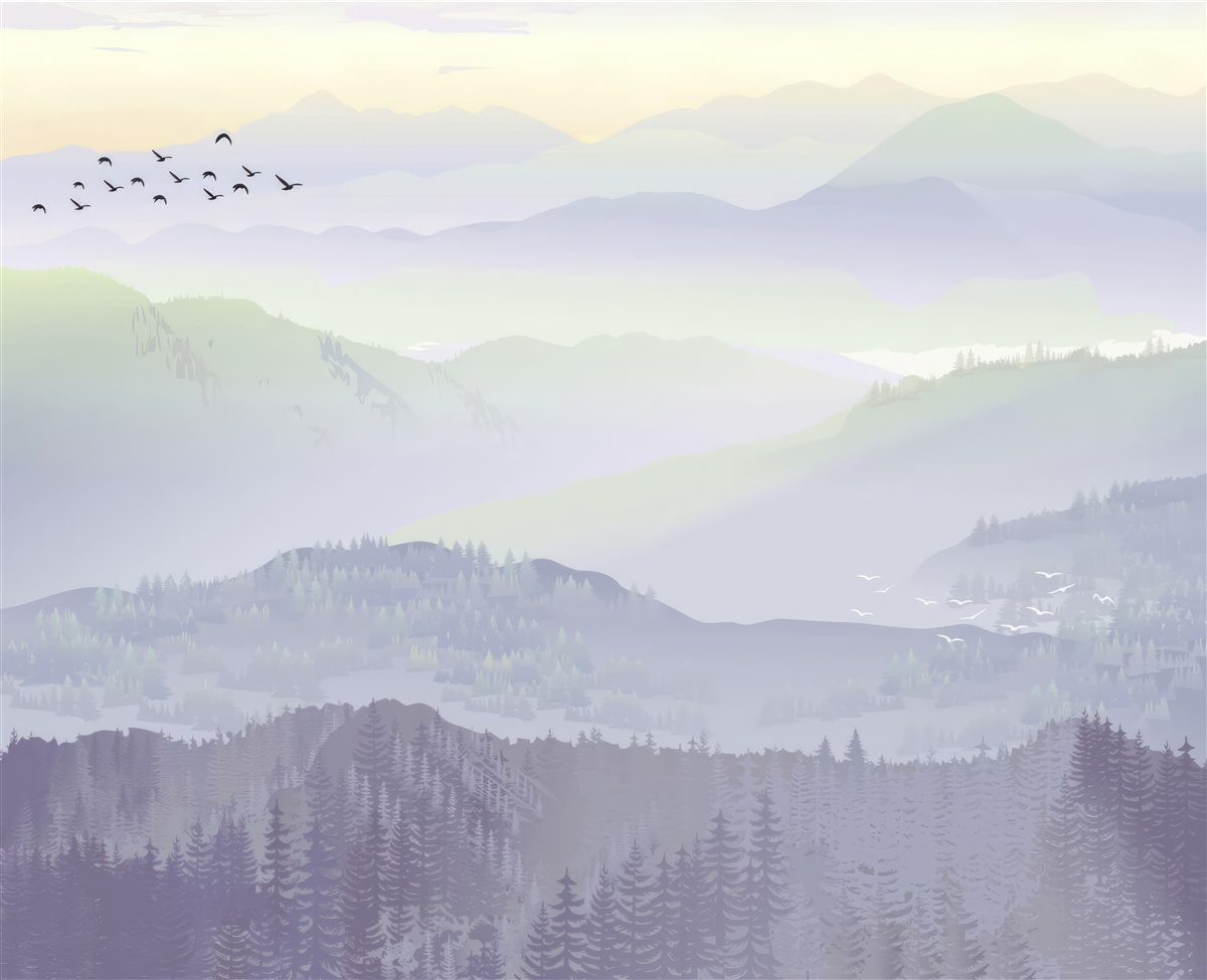 Фотошпалери птахи повертаються до сплячого лісу