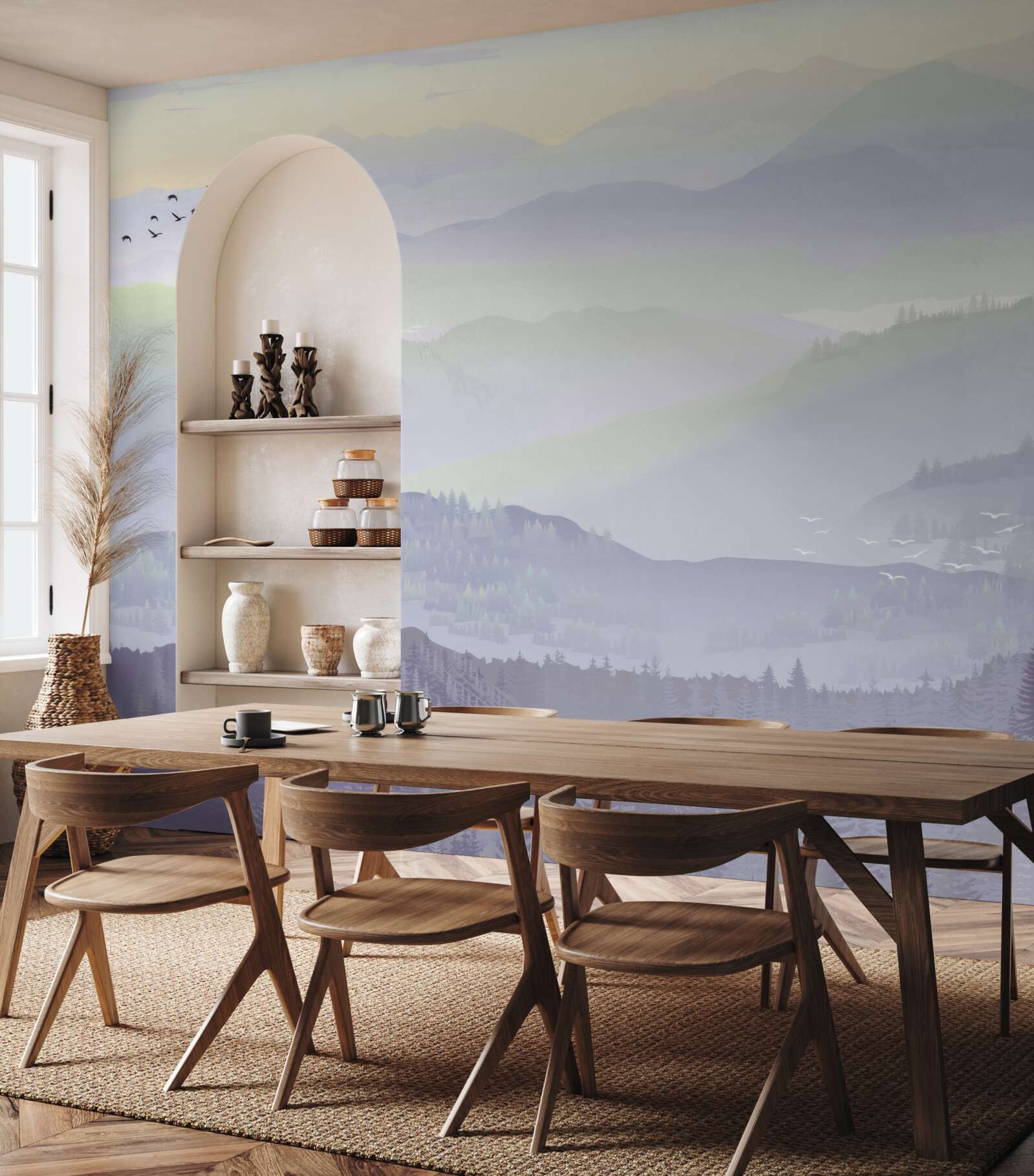 Фотошпалери птахи повертаються до сплячого лісу