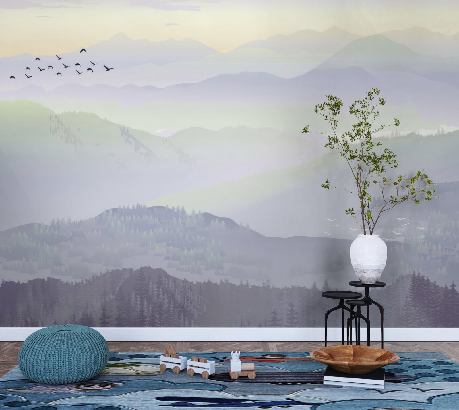 Фотошпалери птахи повертаються до сплячого лісу