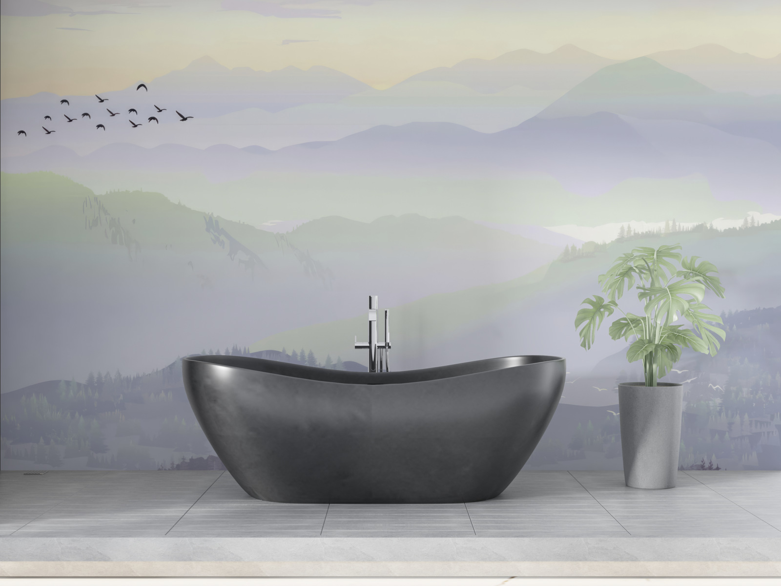 Фотошпалери птахи повертаються до сплячого лісу