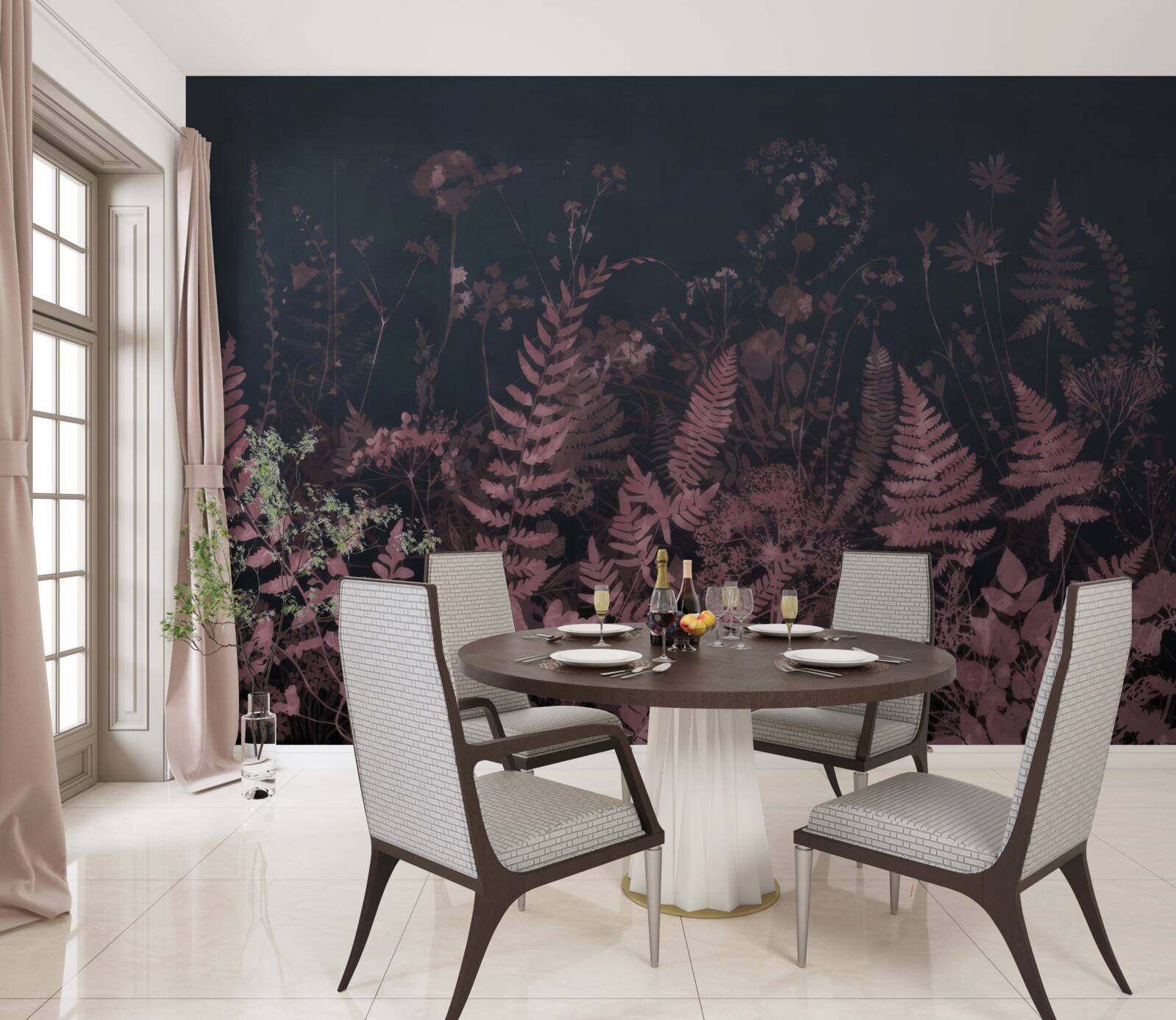 Фотошпалери підводна фіолетова папороть