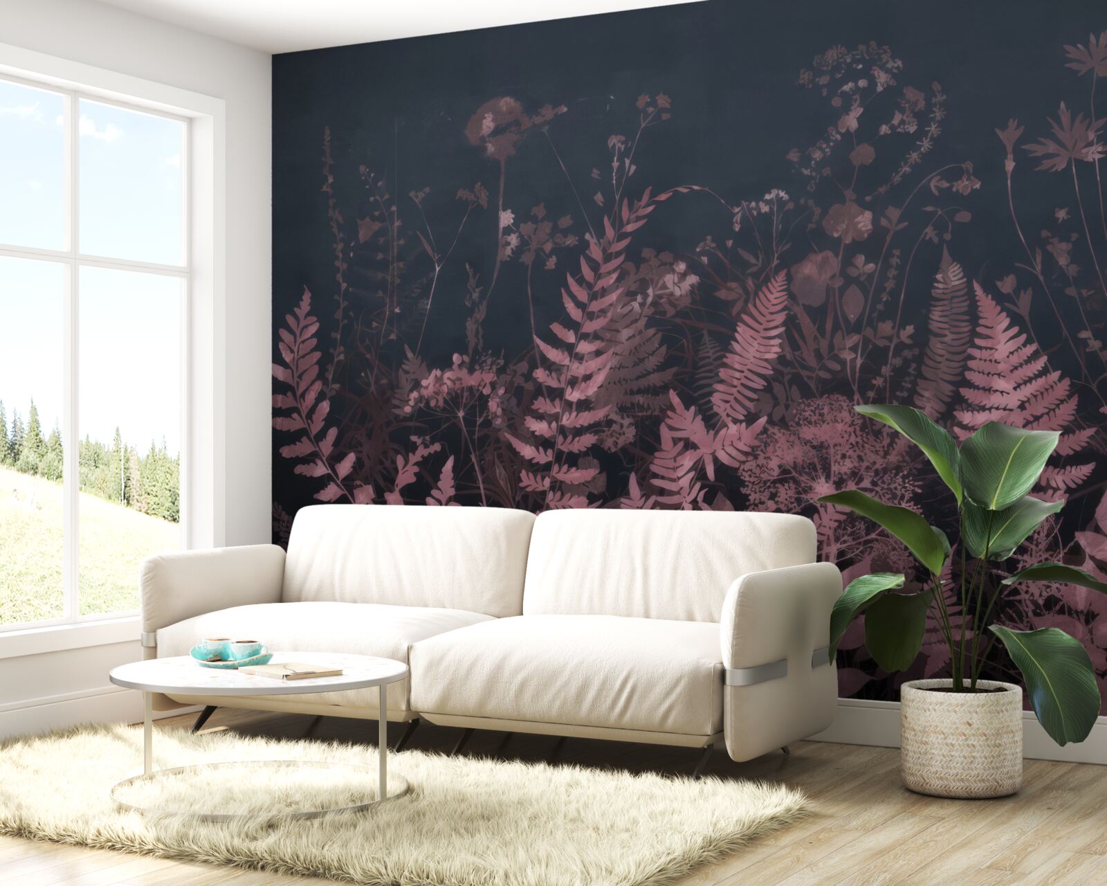 Фотошпалери підводна фіолетова папороть