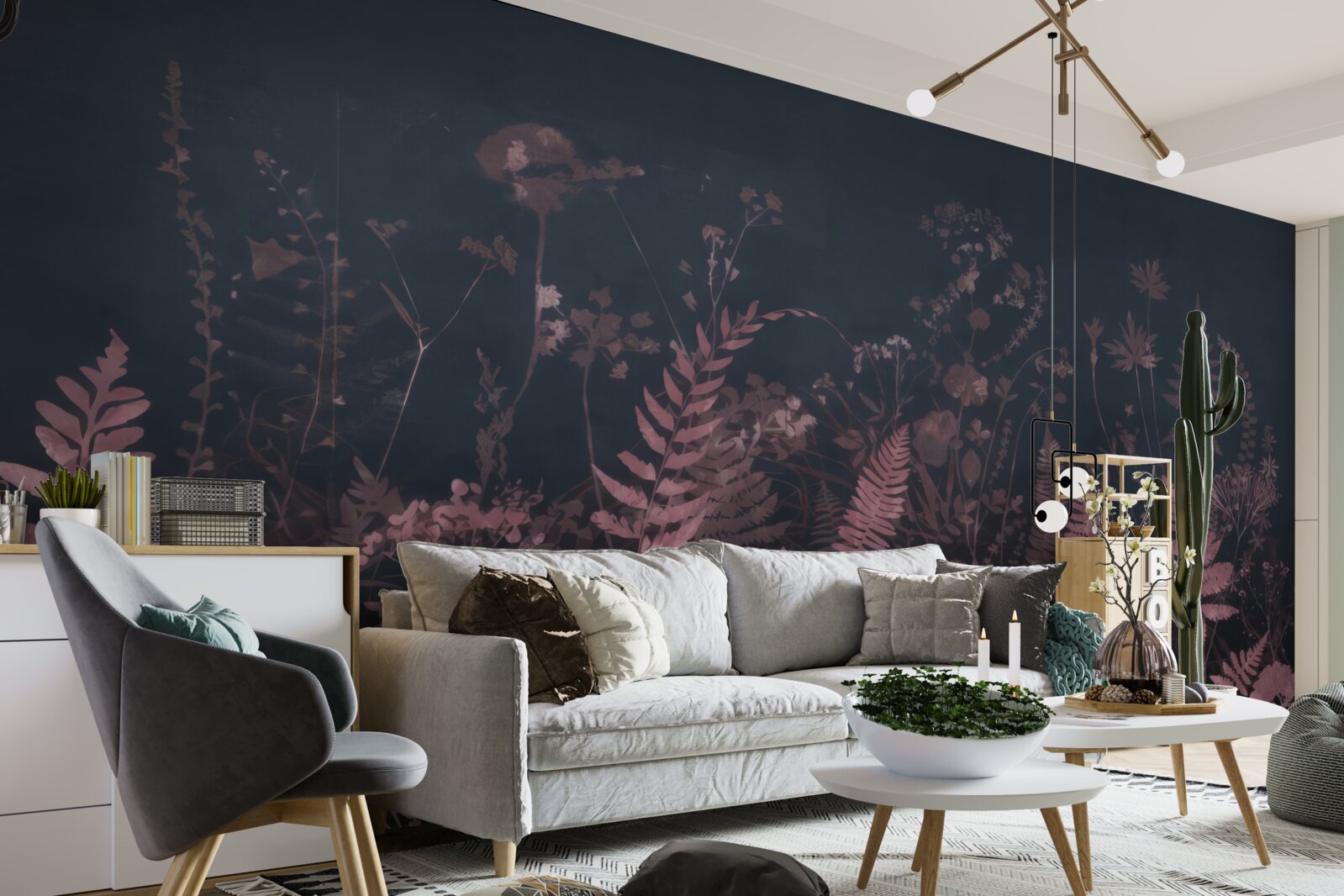 Фотошпалери підводна фіолетова папороть