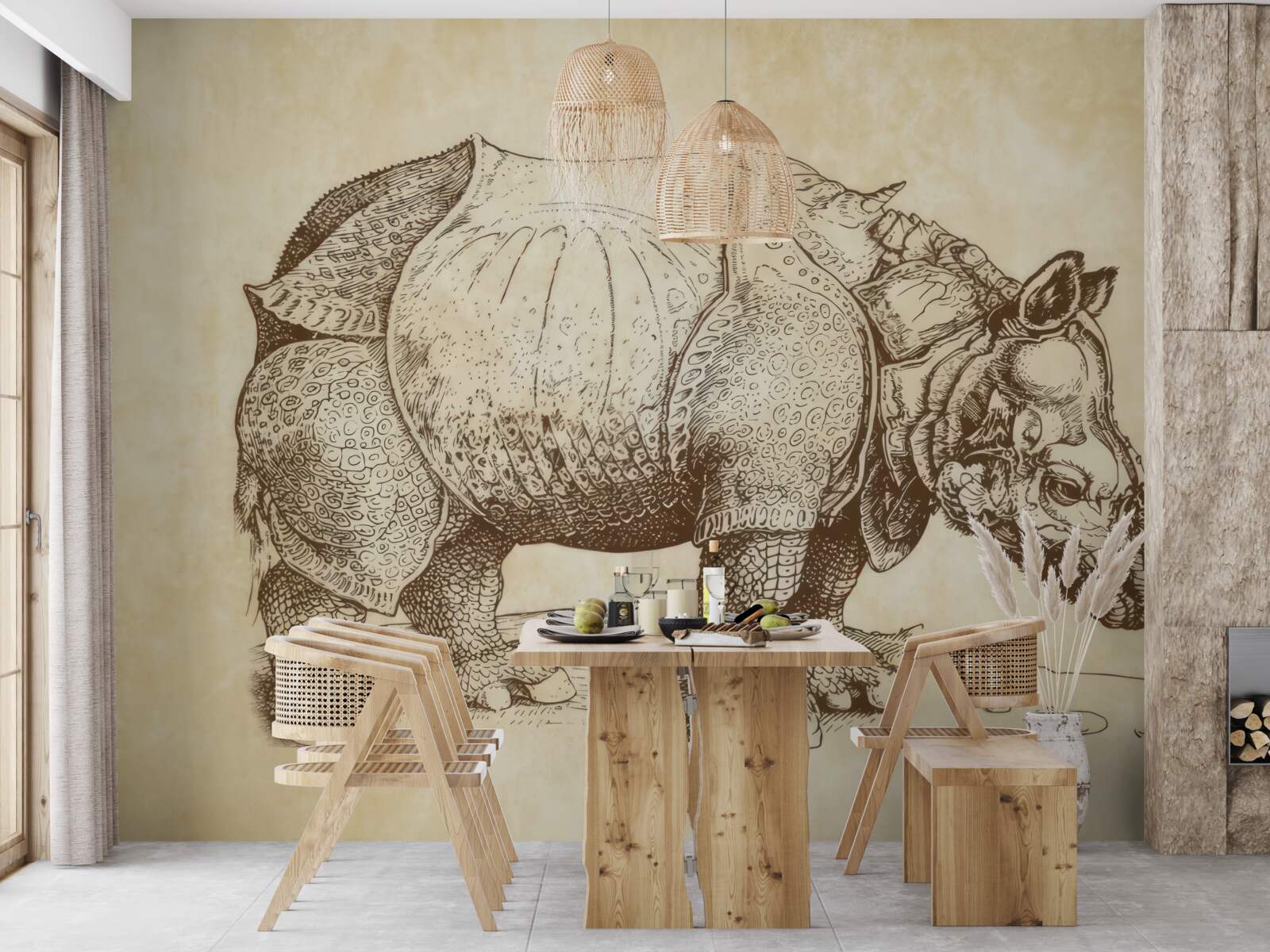 Фотошпалери сильний носоріг