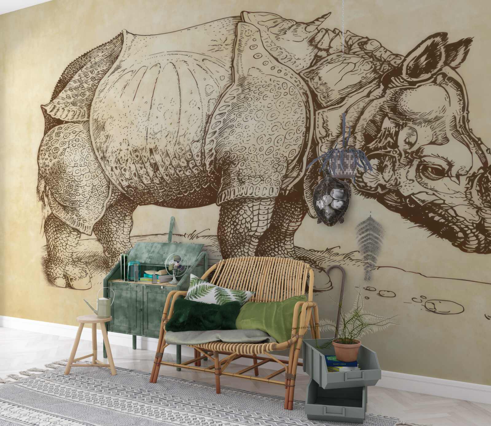 Фотошпалери сильний носоріг