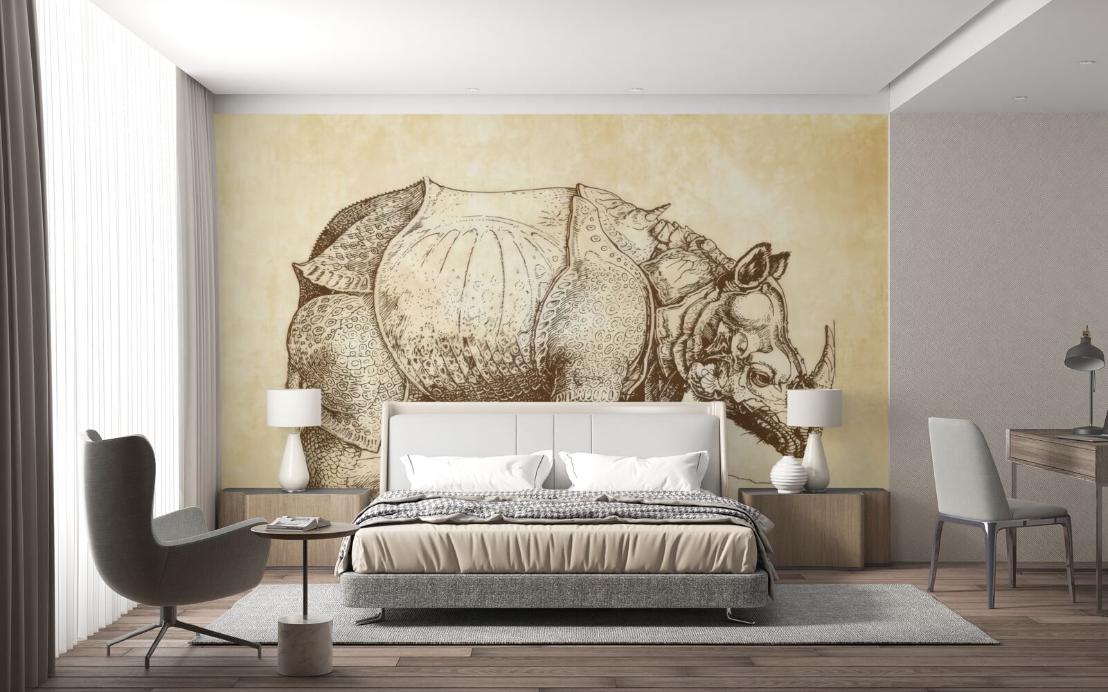 Фотошпалери сильний носоріг