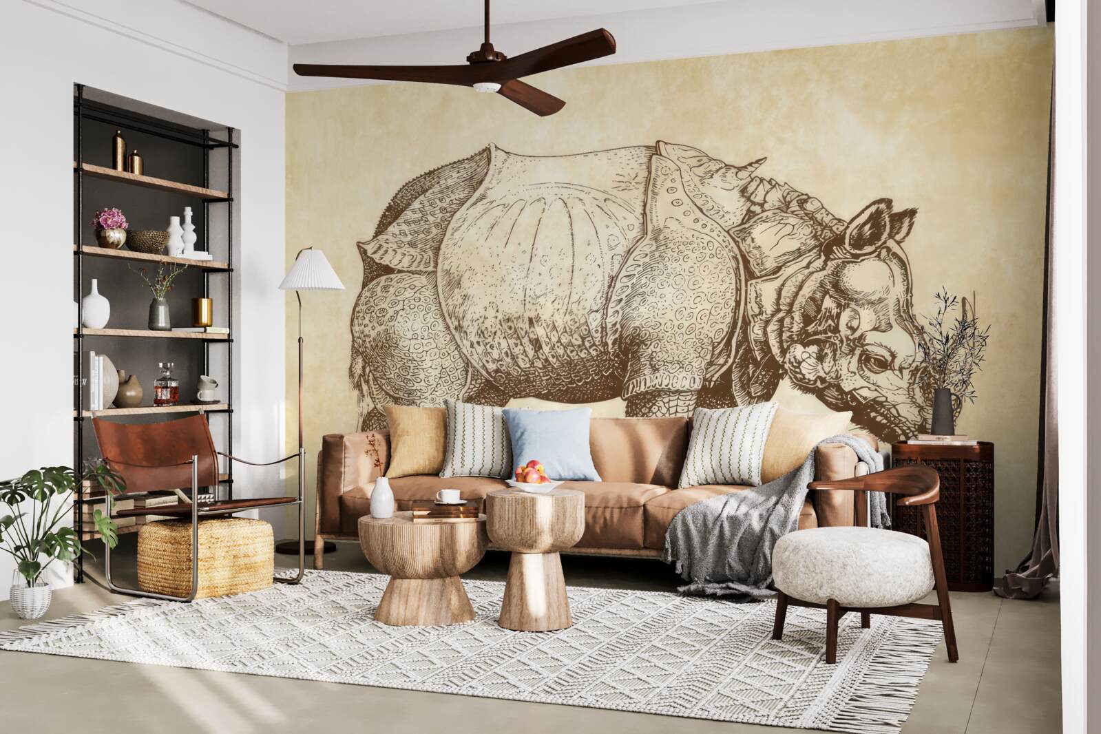 Фотошпалери сильний носоріг