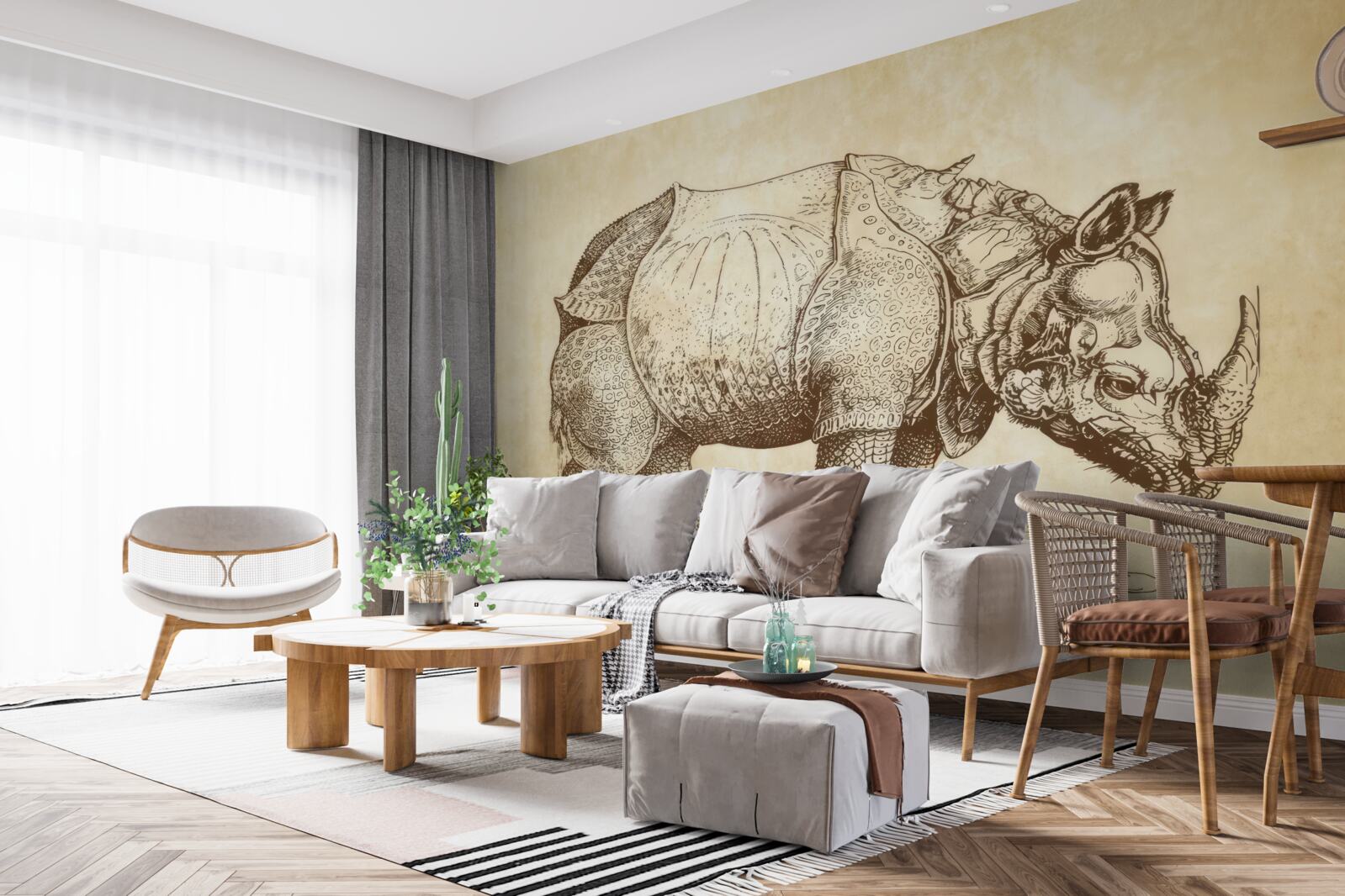 Фотошпалери сильний носоріг