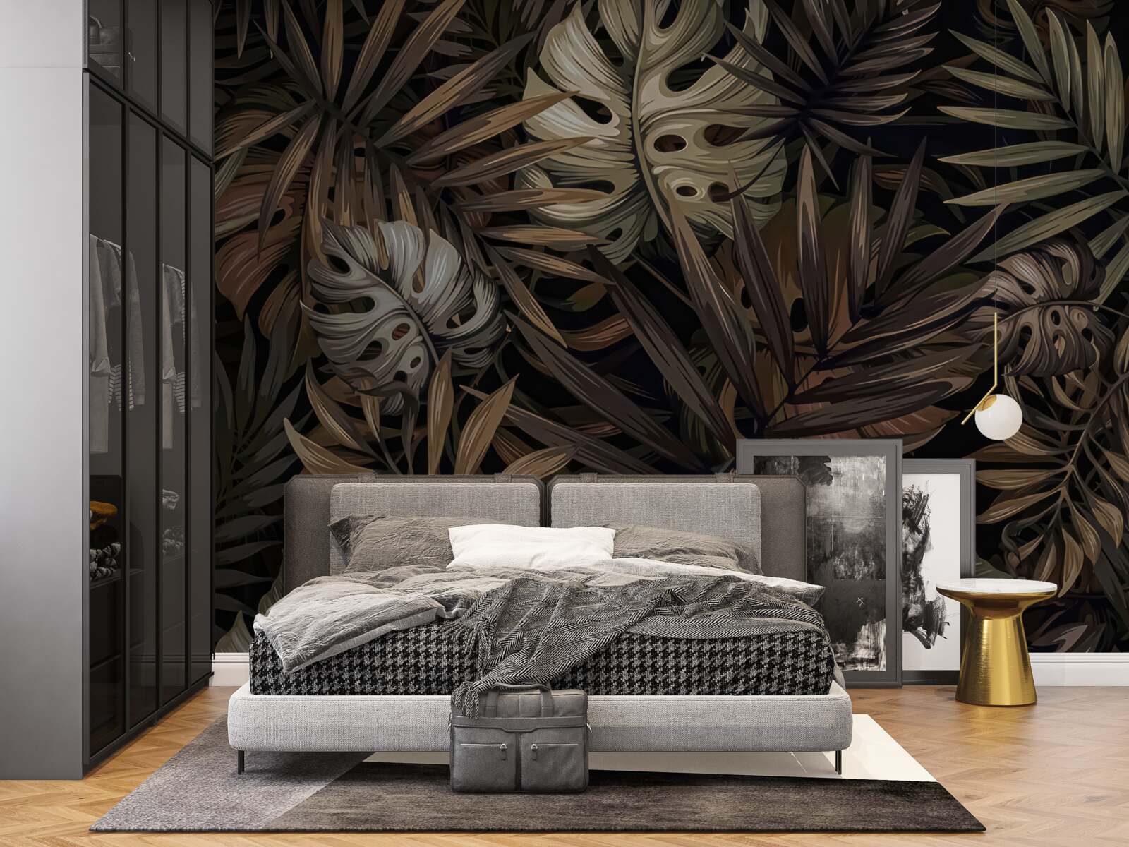 Фотошпалери тропічне листя вночі