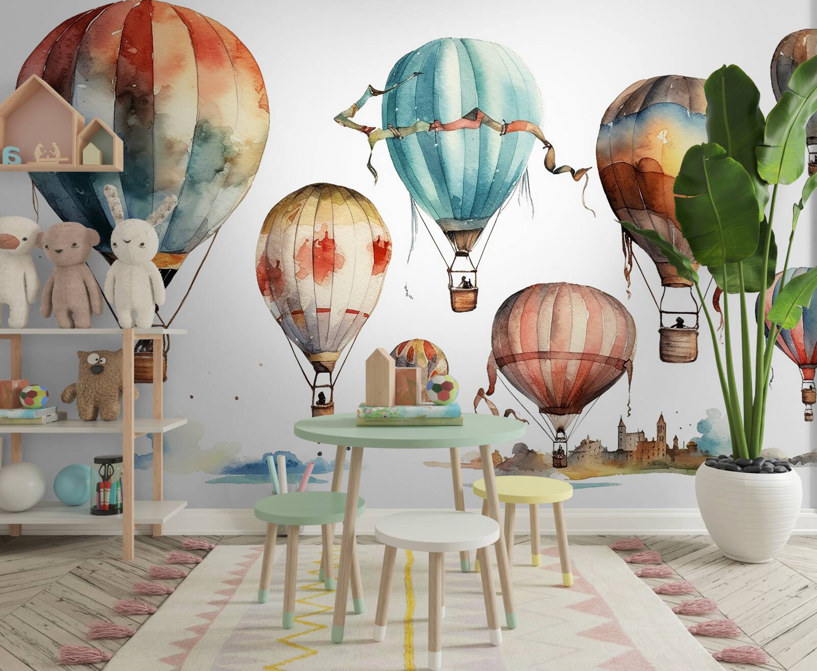 Фотошпалери над містом проходить шоу повітряних куль