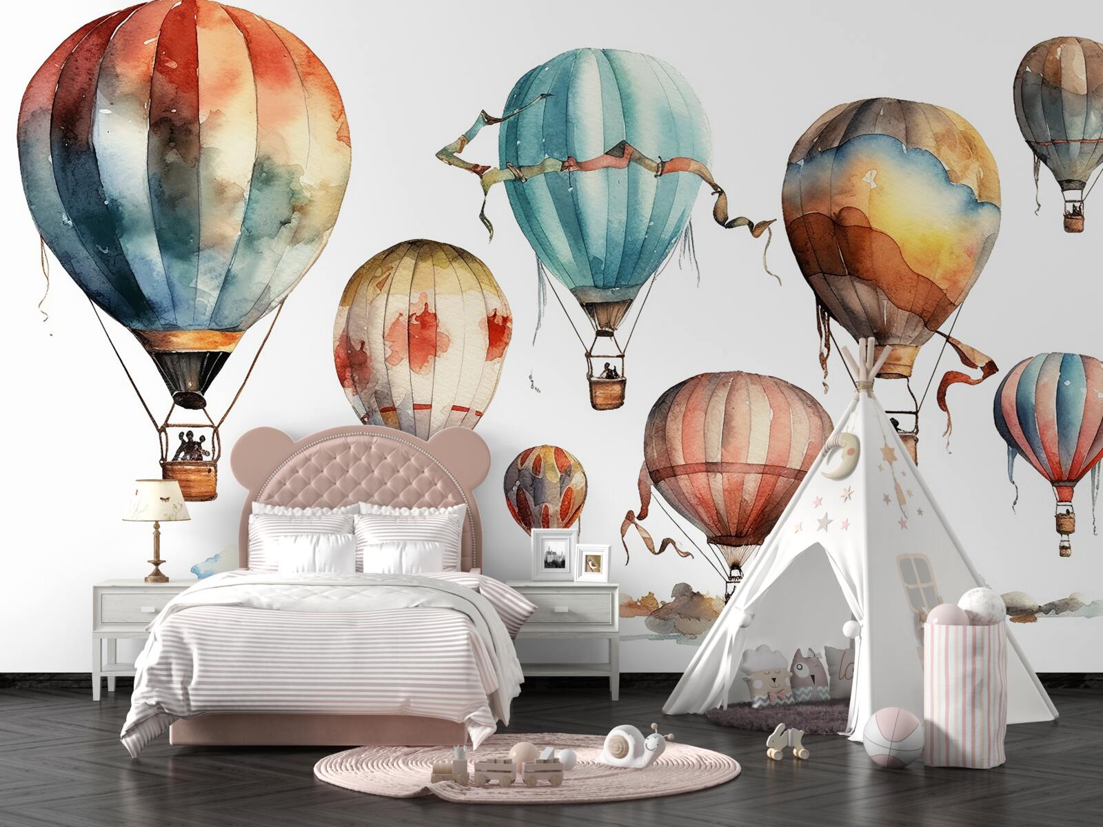 Фотошпалери над містом проходить шоу повітряних куль