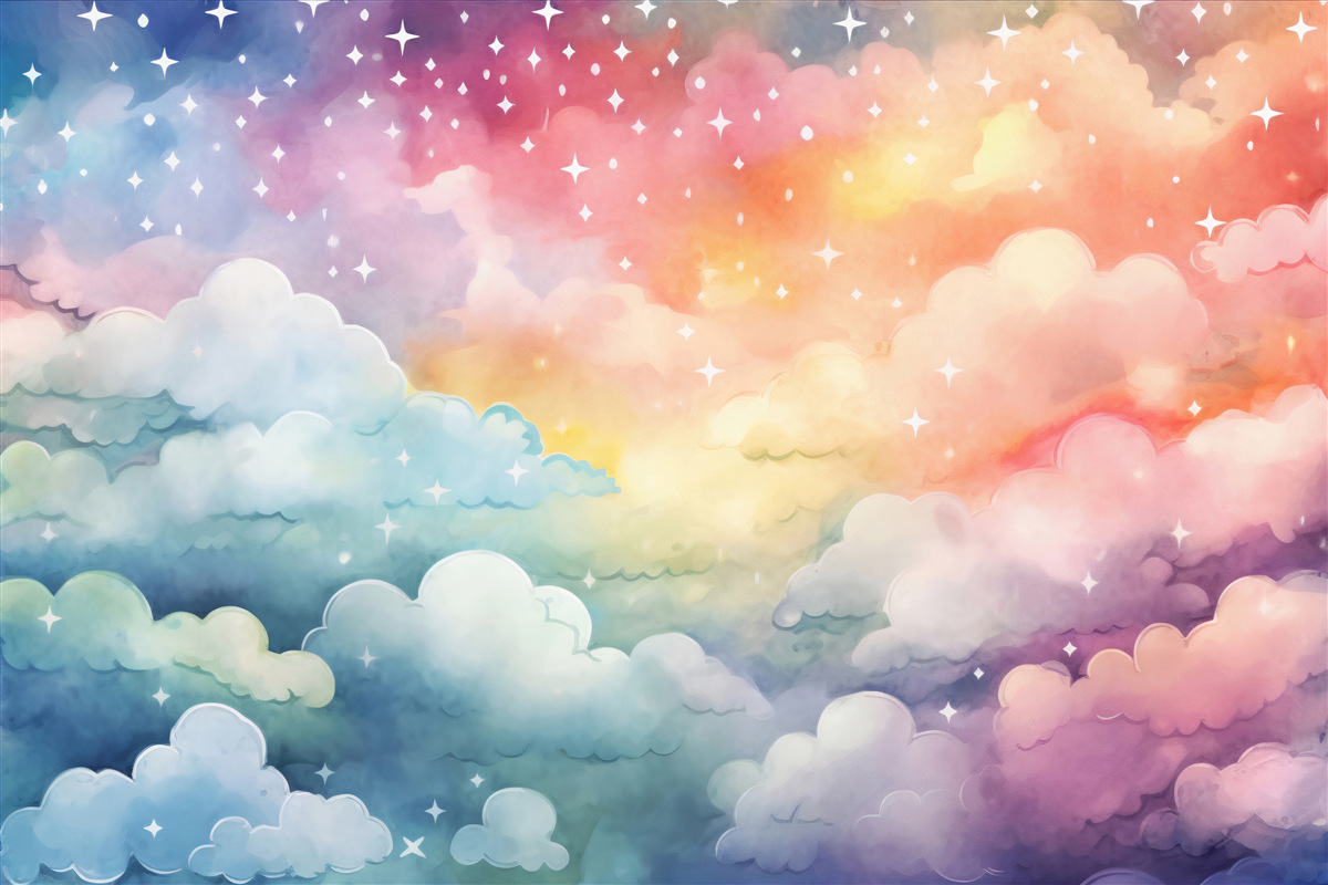 Фотошпалери яскраві хмари всіх кольорів на небі