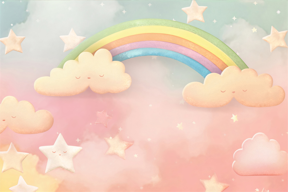 Фотошпалери величезна веселка на зоряному небі