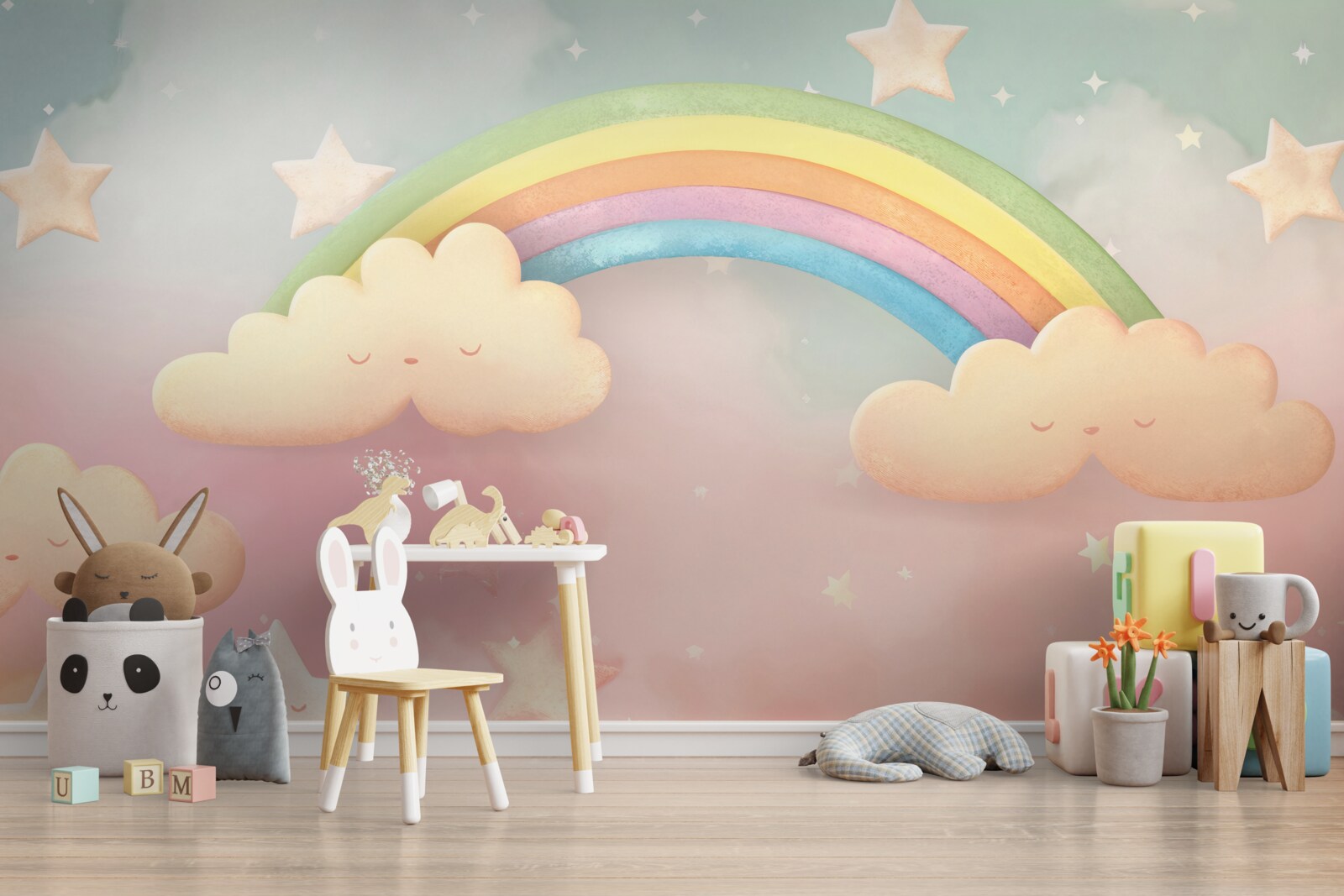 Фотошпалери величезна веселка на зоряному небі