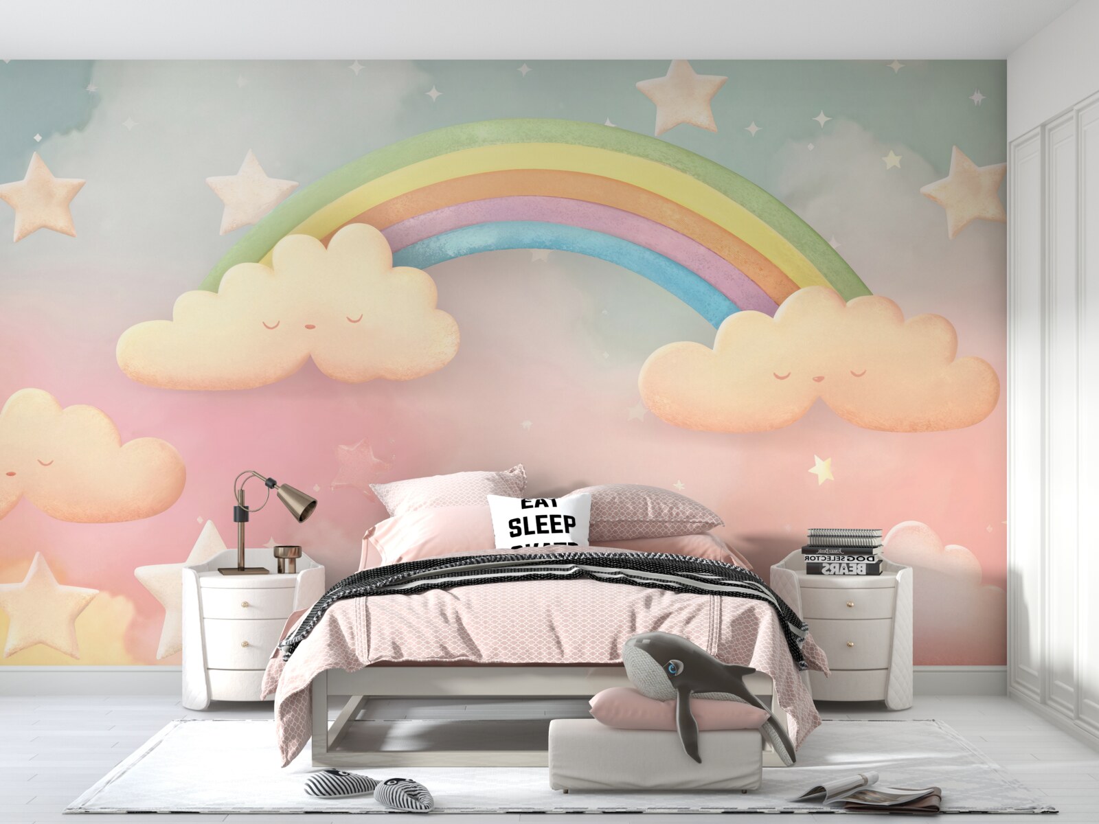 Фотошпалери величезна веселка на зоряному небі