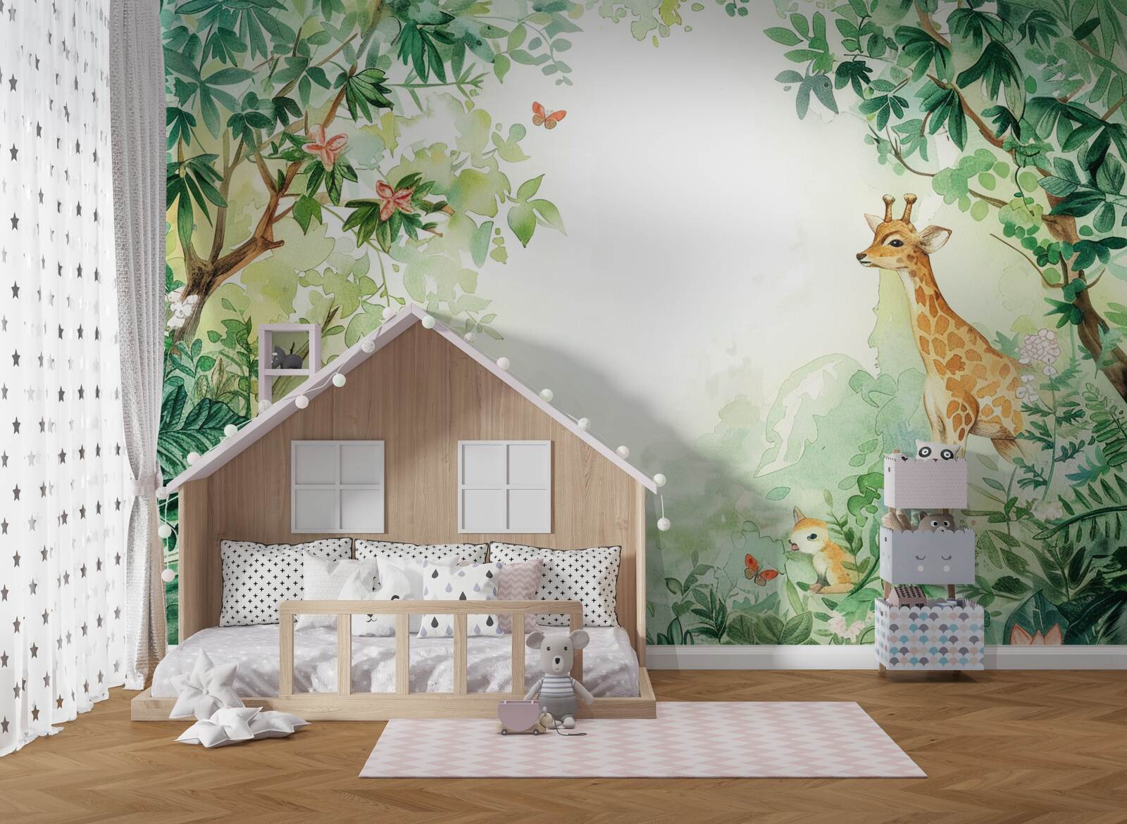 Фотошпалери Жираф і олень дивляться один на одного