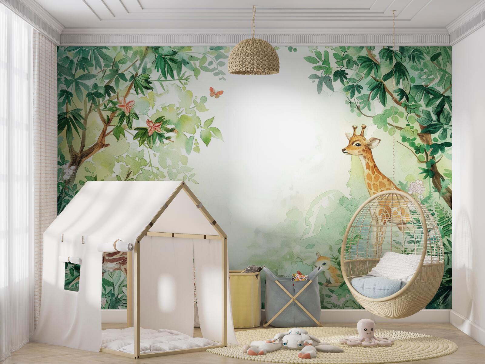 Фотошпалери Жираф і олень дивляться один на одного