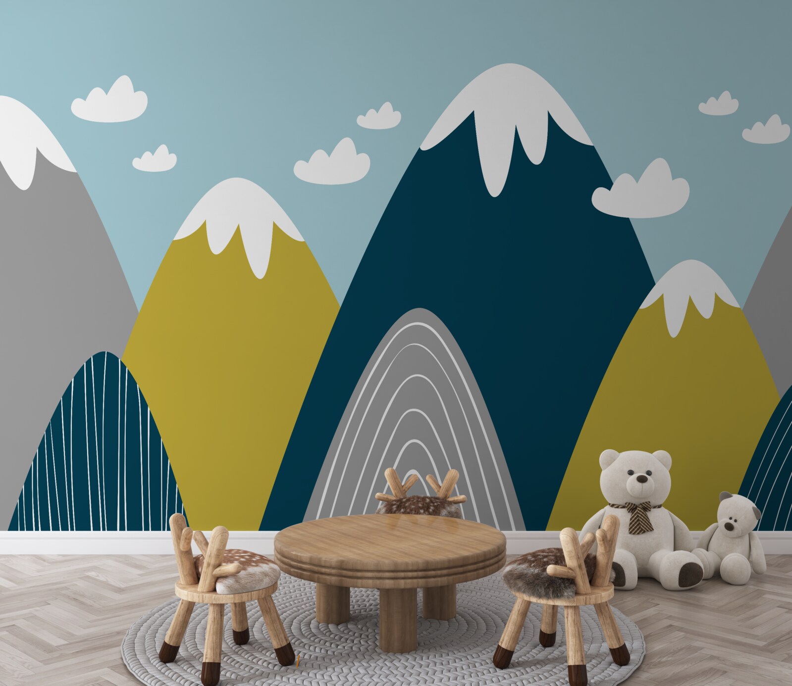 Фотошпалери гірські вершини, вкриті снігом