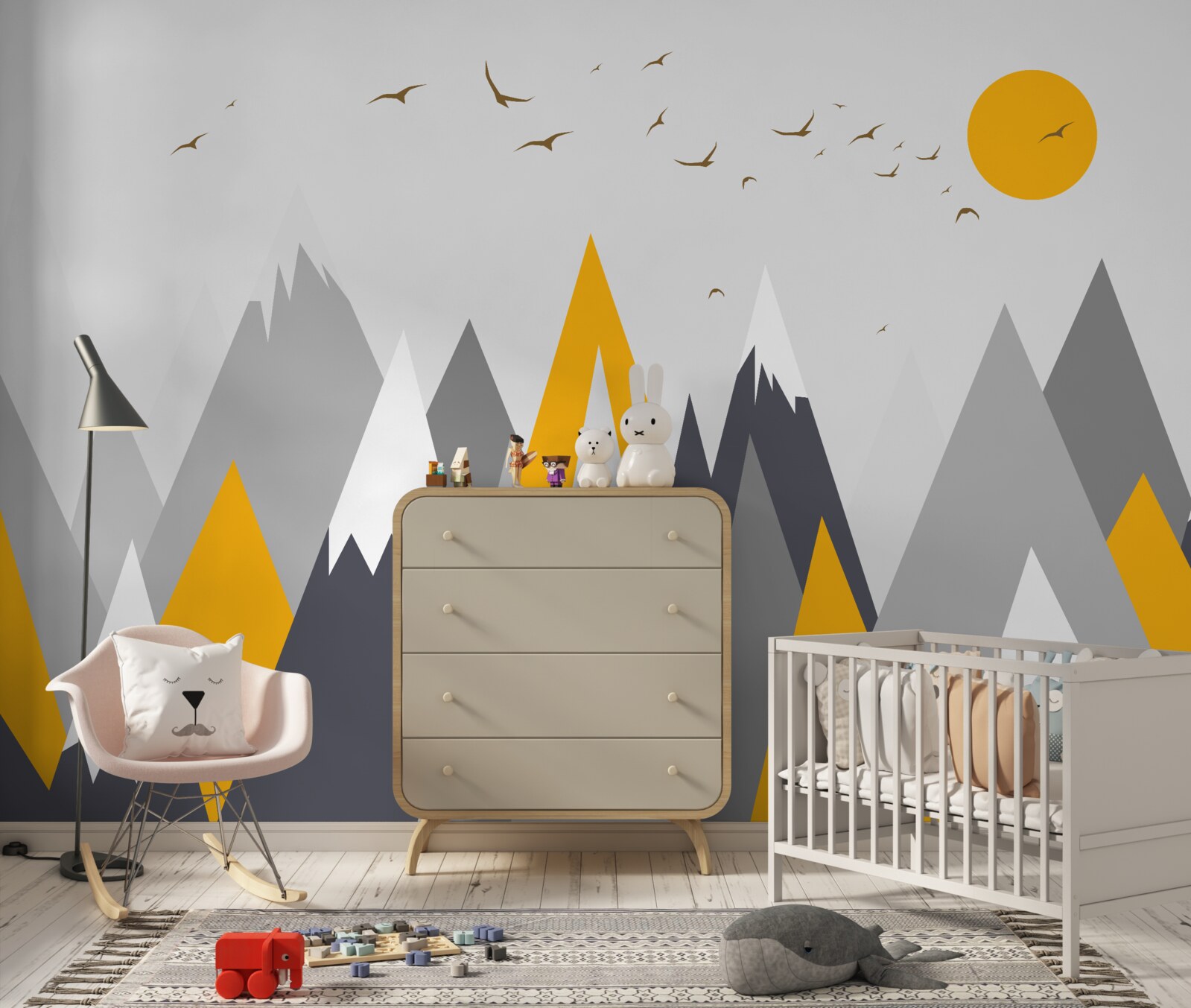 Фотошпалери Сонячне світло заливає вершини гір