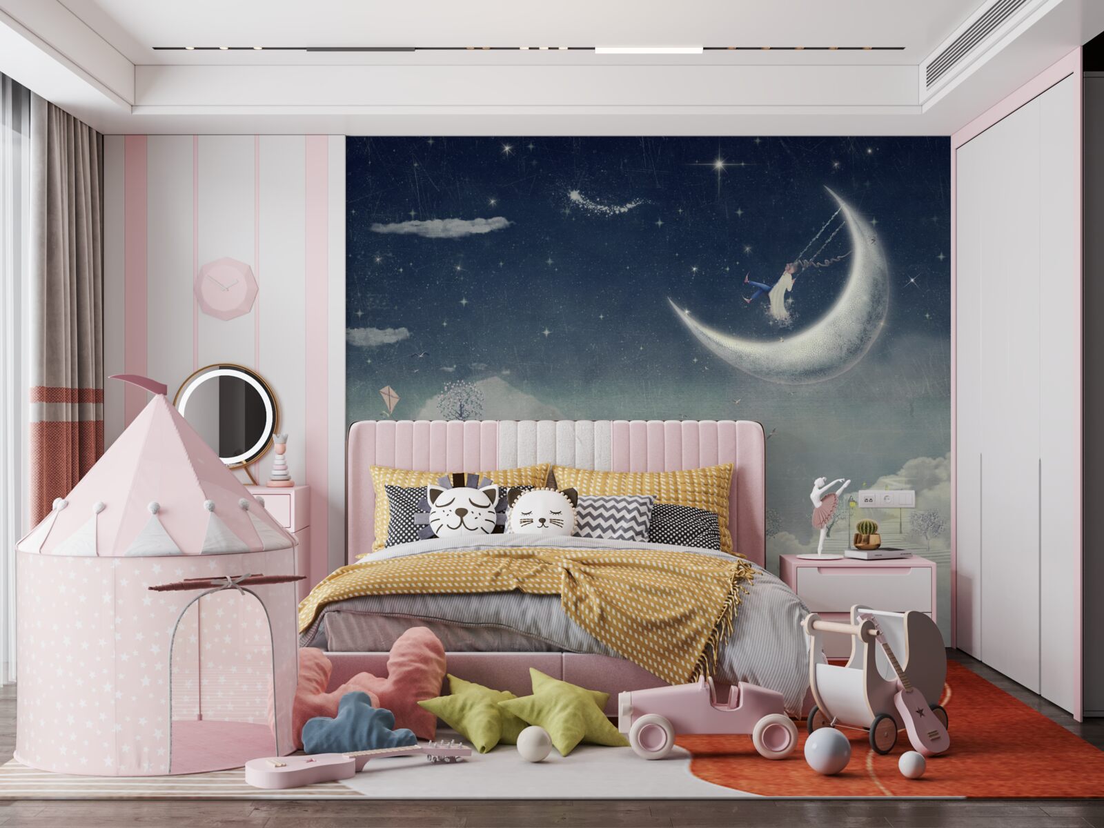 Фотошпалери вечірня прогулянка при місячному сяйві