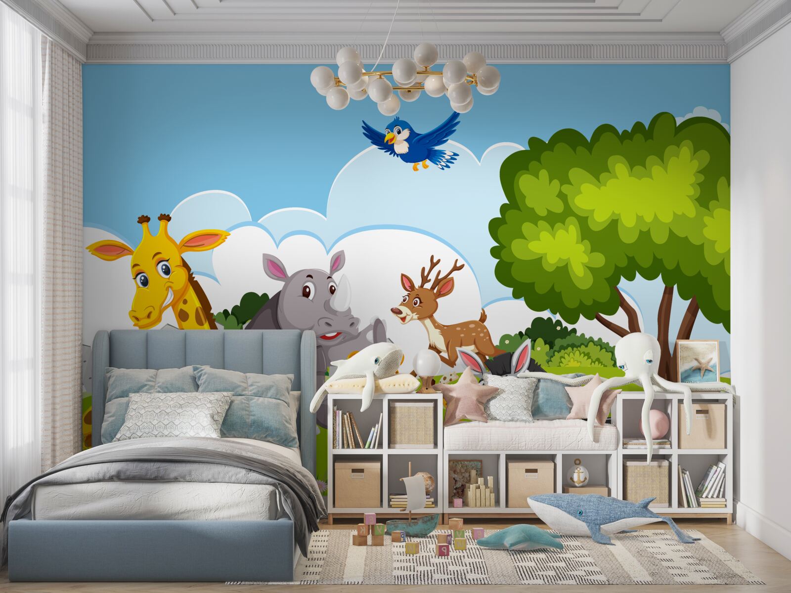 Фотошпалери молода компанія відпочиває на галявині