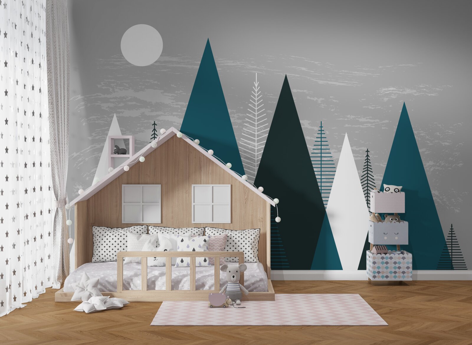 Фотошпалери темрява огорнула смарагдовий ліс