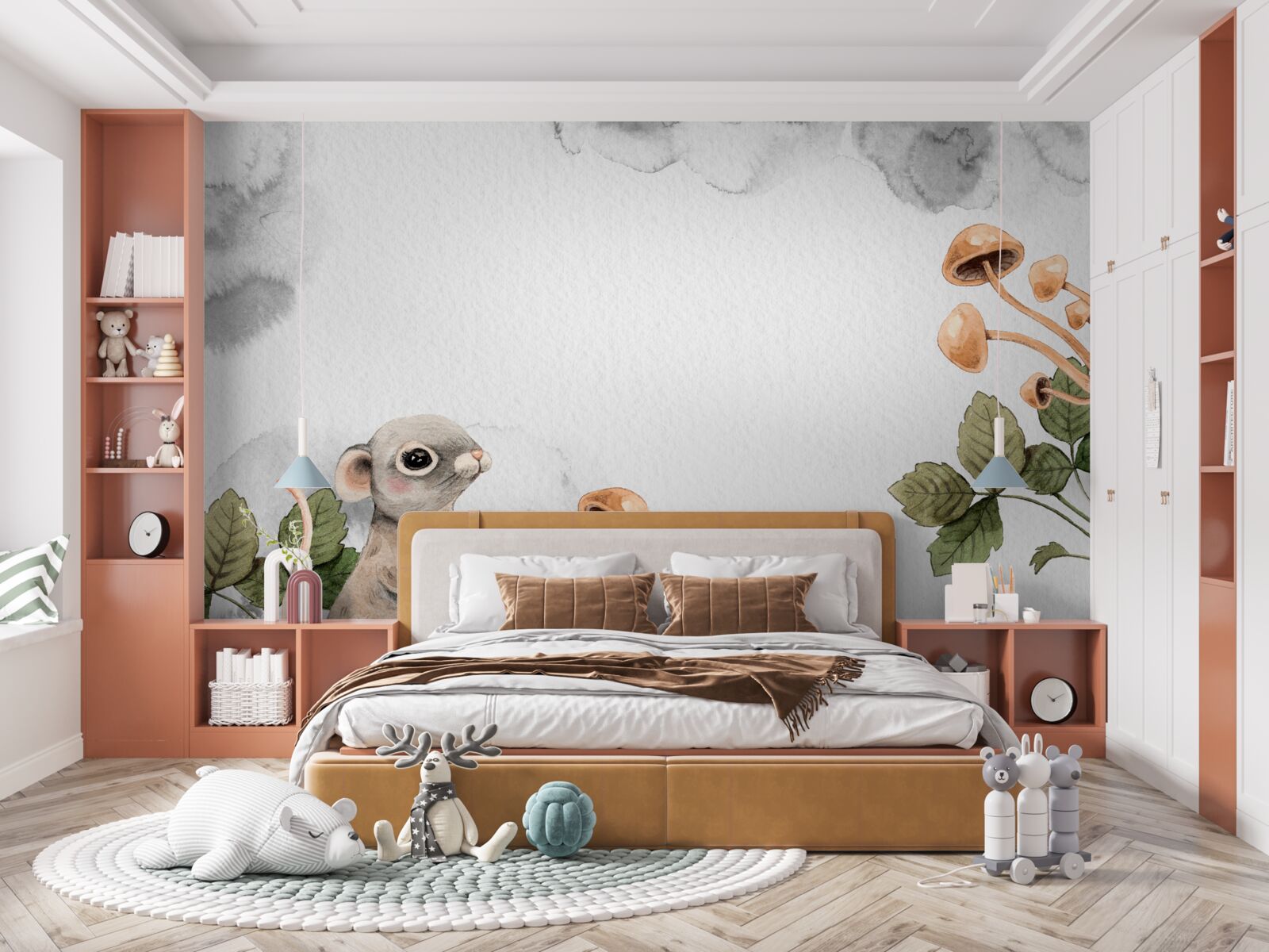 Фотошпалери Миша намагається знайти спосіб дістати гриб