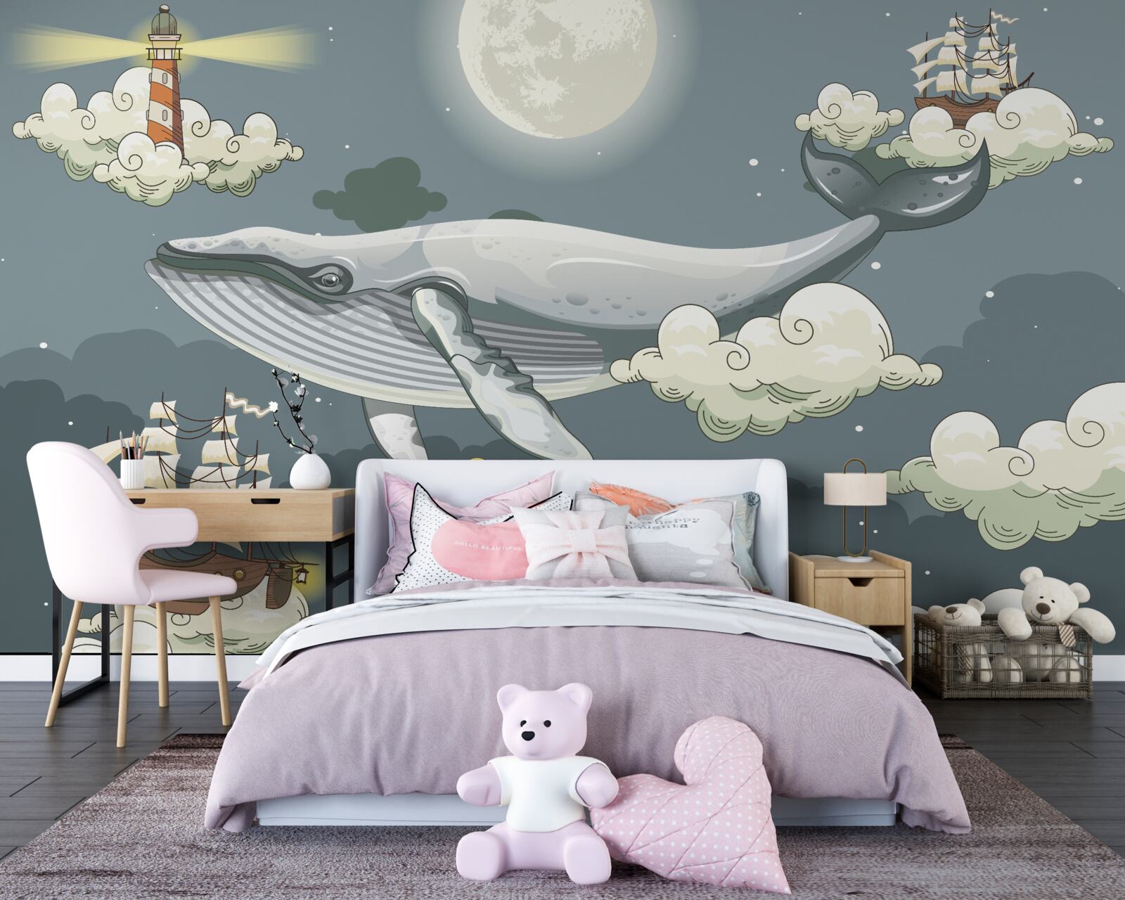 Фотошпалери підводні туристи та кит