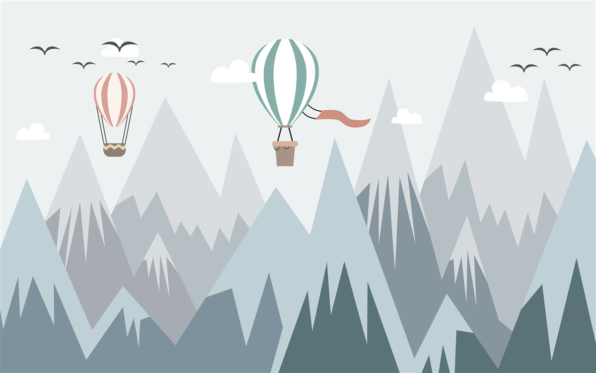 Фотошпалери над горами літали повітряні кулі