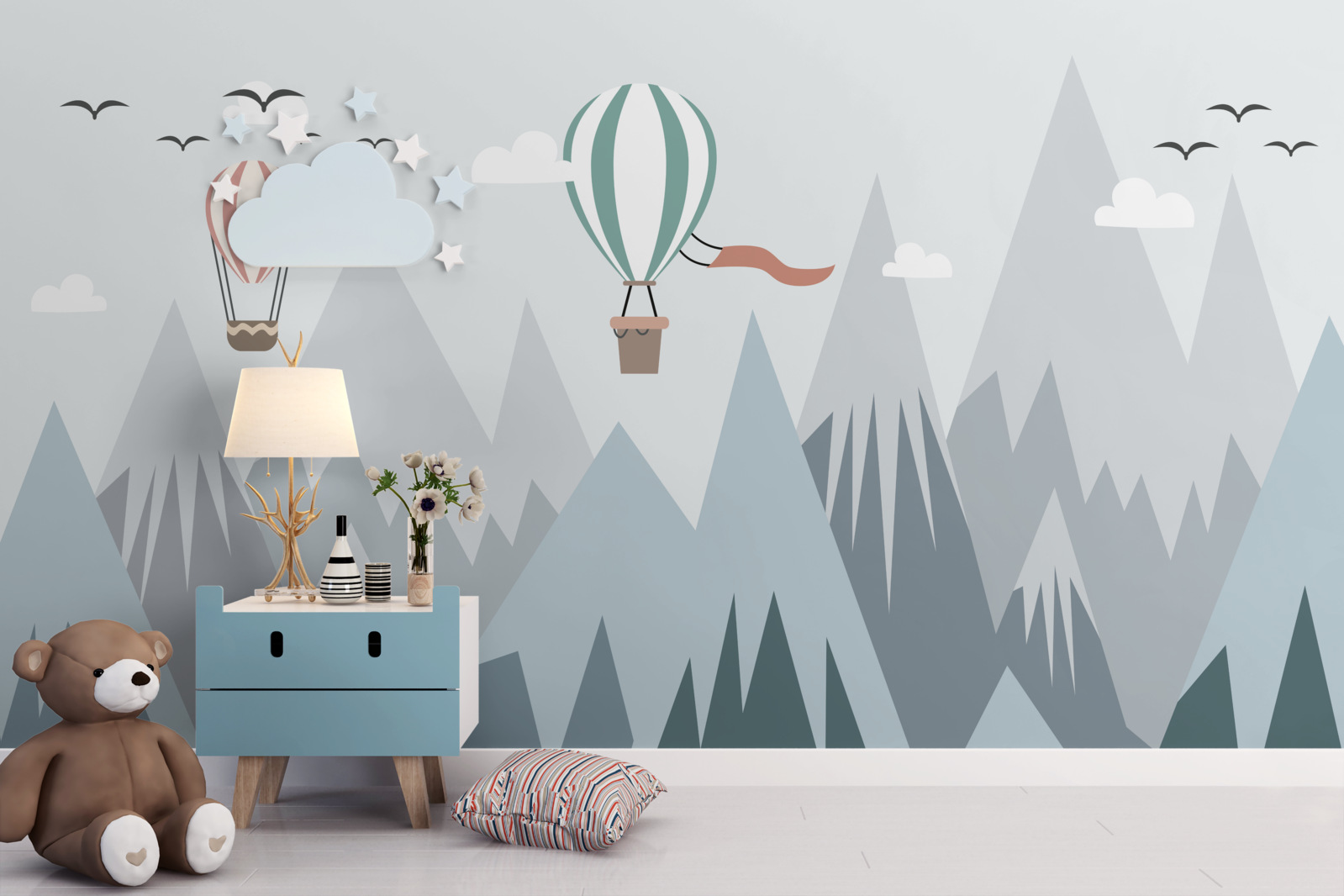 Фотошпалери над горами літали повітряні кулі