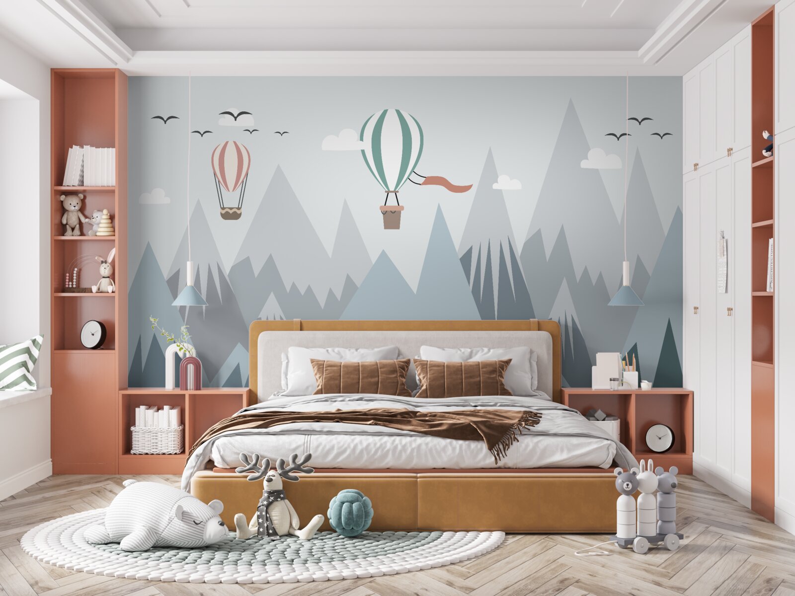 Фотошпалери над горами літали повітряні кулі