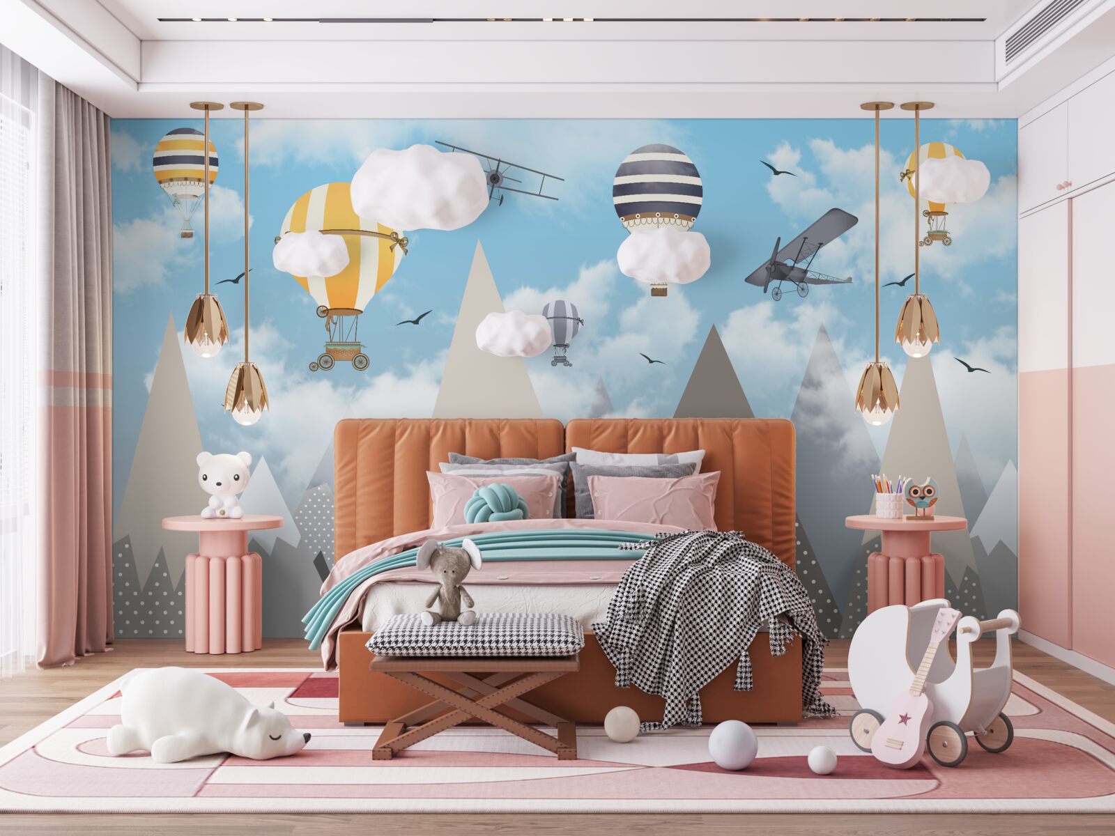 Фотошпалери транспортні засоби на гірських вершинах