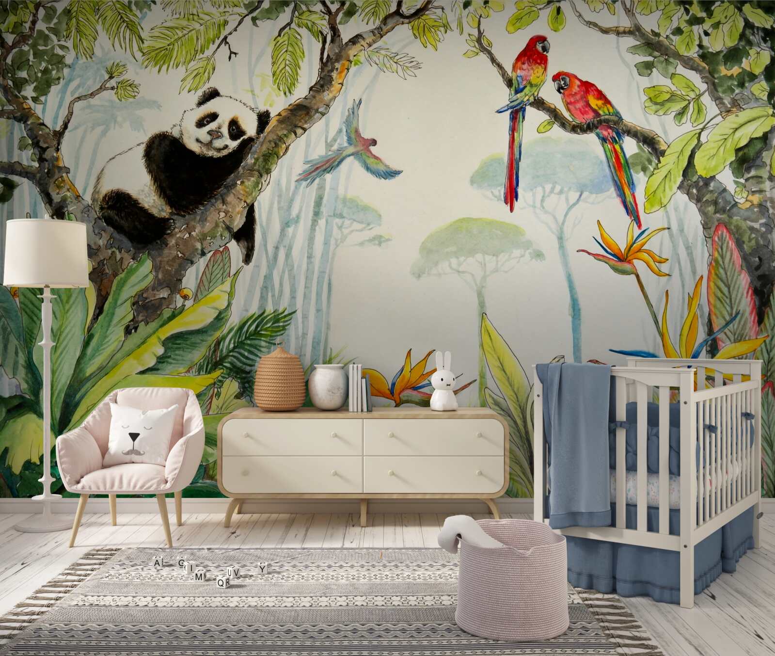 Фотошпалери панда відпочиває на гілках дерева