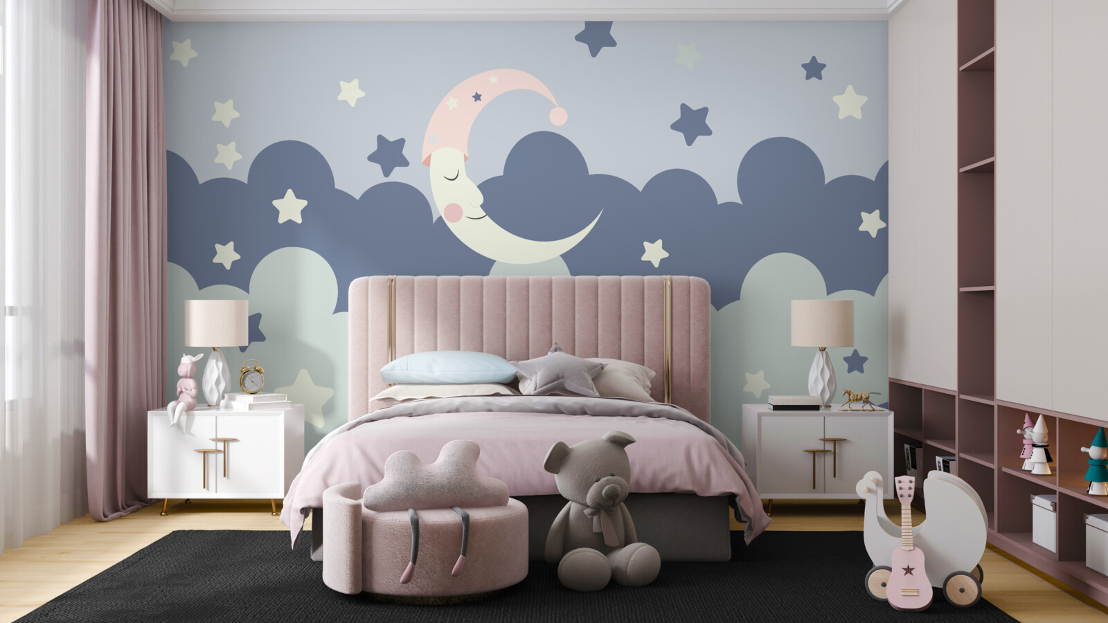 Фотошпалери Місяць і світила засинають