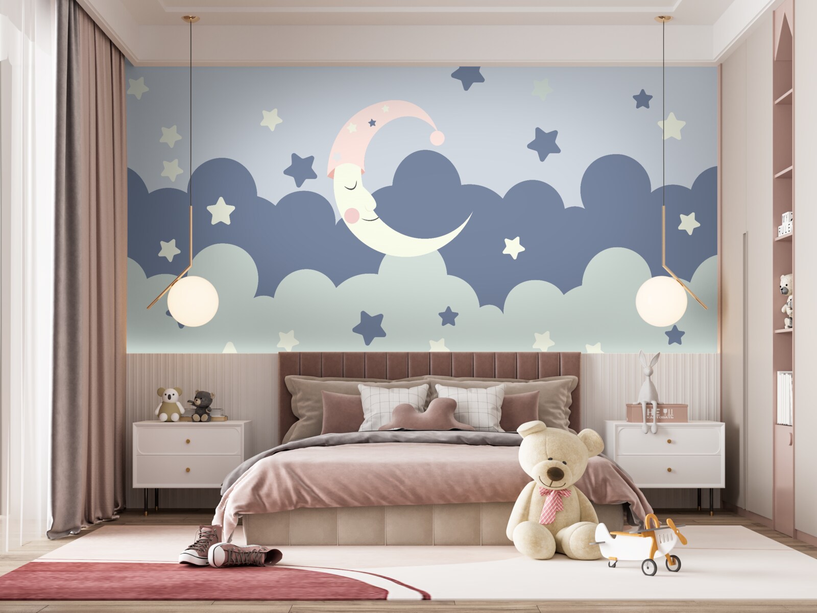 Фотошпалери Місяць і світила засинають